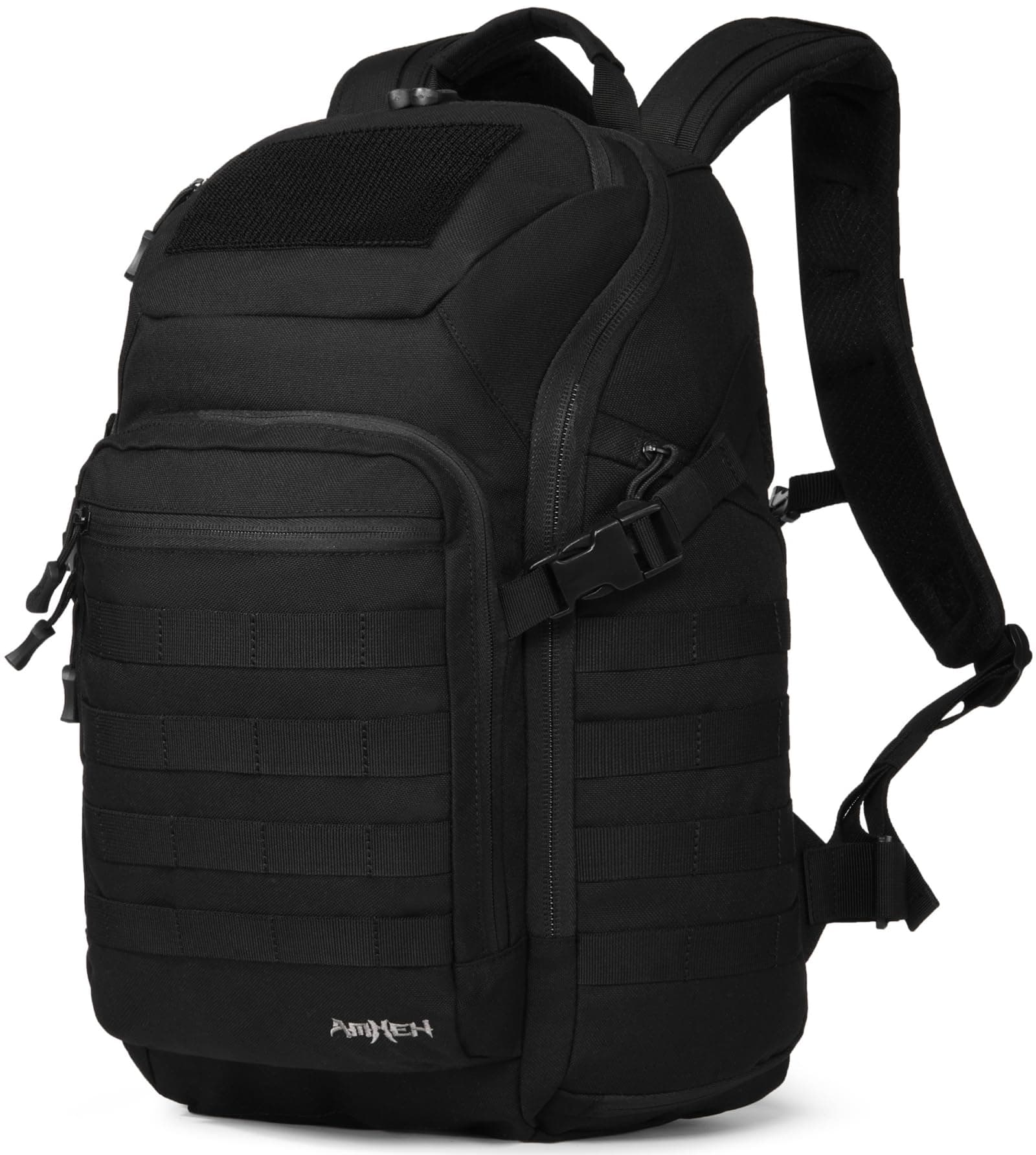 AMHEH 32L Tactical Backpack - 17" Laptop Suspended Protection, 1050D Rugged Urban Everyday Carry Pack, Get Home Bug Out Bag (Black)