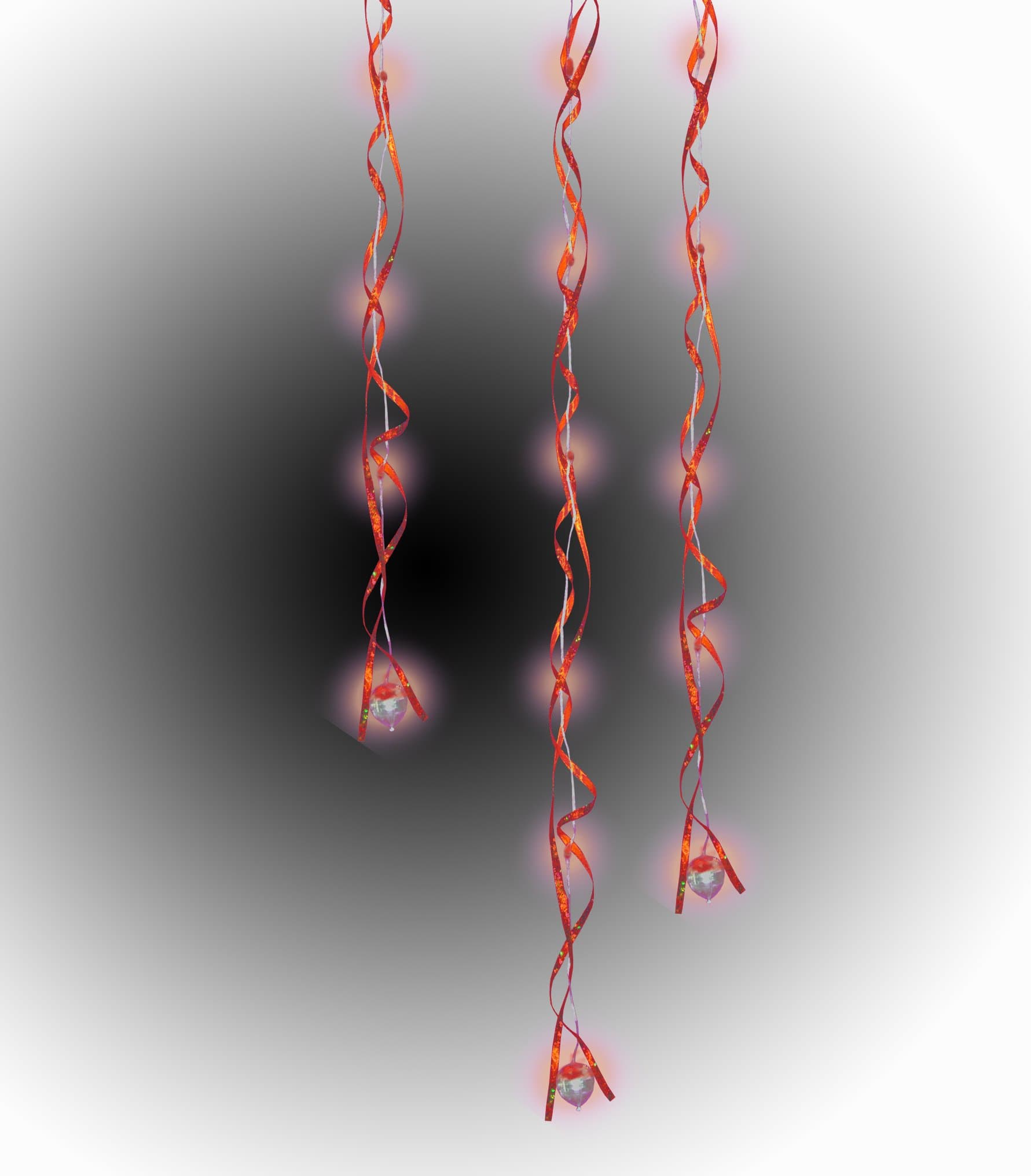 RED SPARKLE RIBBON- LED LIGHT UP RIBBON LIGHT, BALLOON LIGHT- 1 pack red