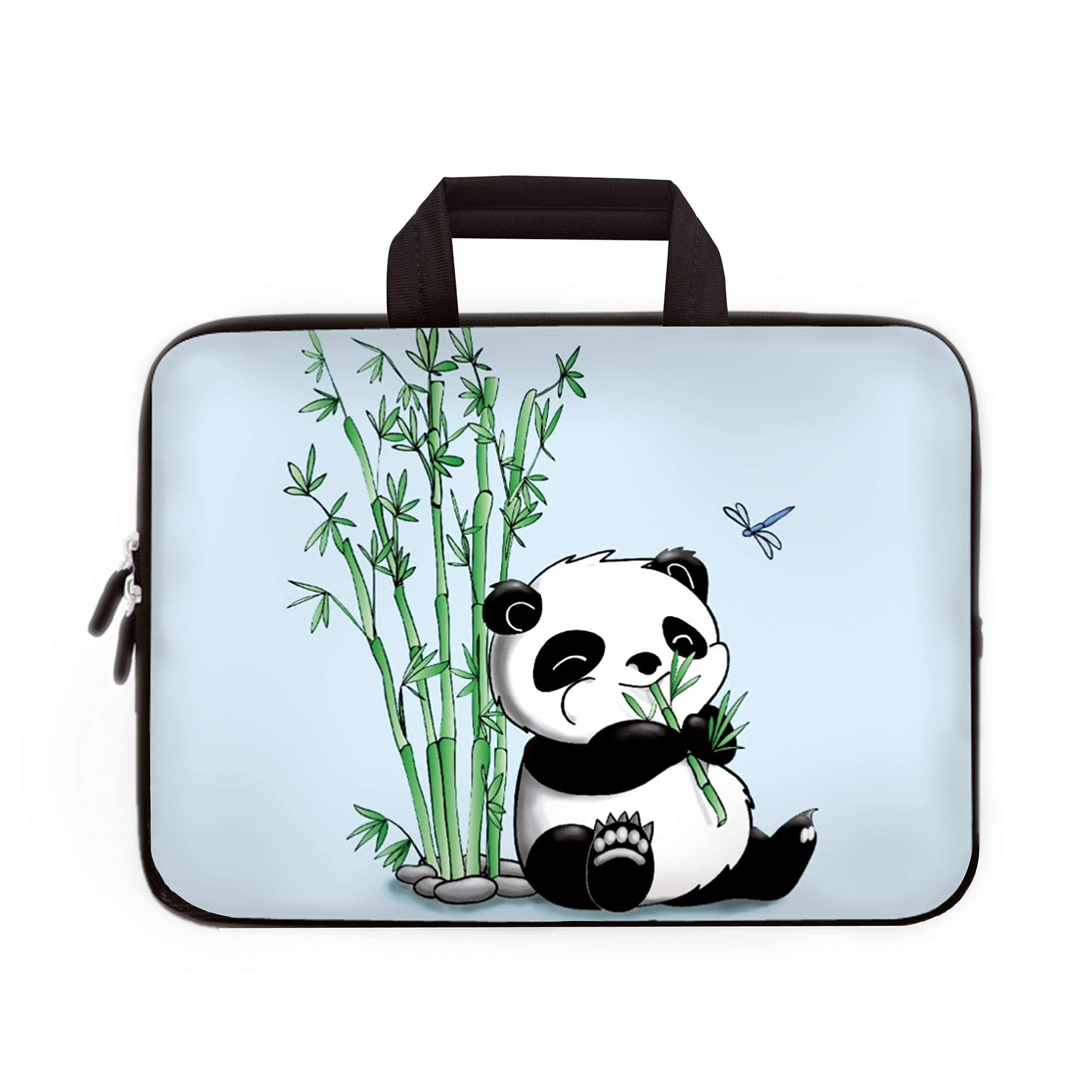 14 14.1" 14.2" 15" 15.4" 15.6" inch Inch Laptop Sleeve Case Protective Bag with Outside Handle,Ultrabook Notebook Carrying Case Handbag Compatible with Dell Toshiba HP Chromebook (Cute Panda)