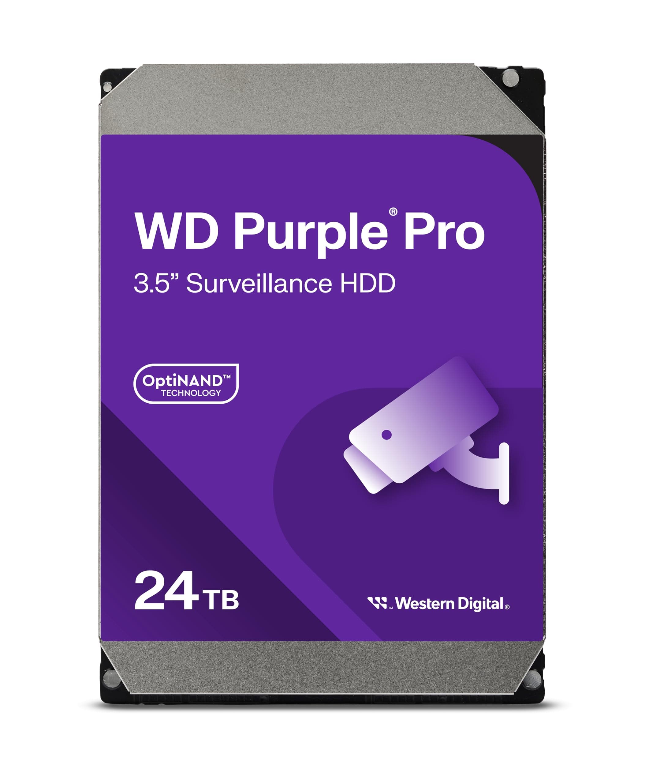 Purple Pro 24TB Smart Video 3.5" Internal Hard Drive, AllFrame AI Technology, 7200 RPM, SATA 6 GB/s, 550TB/yr, 512MB Cache