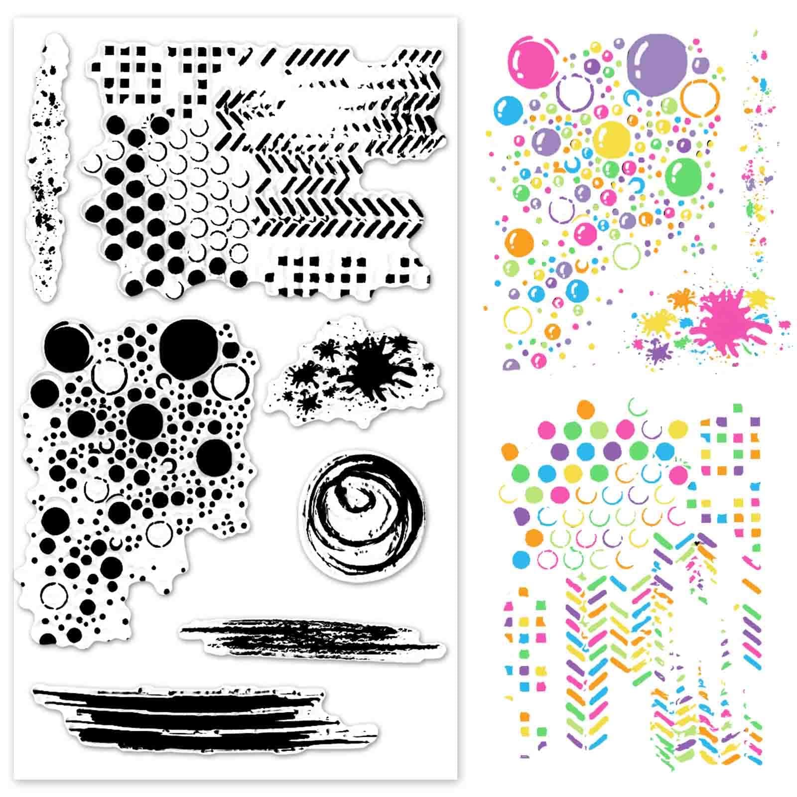 Circle Dot Track Background Clear Stamps for Card Making Decoration DIY Scrapbooking, Background Silicone Transparent Seal Stamps for Embossing Album Decor Craft.