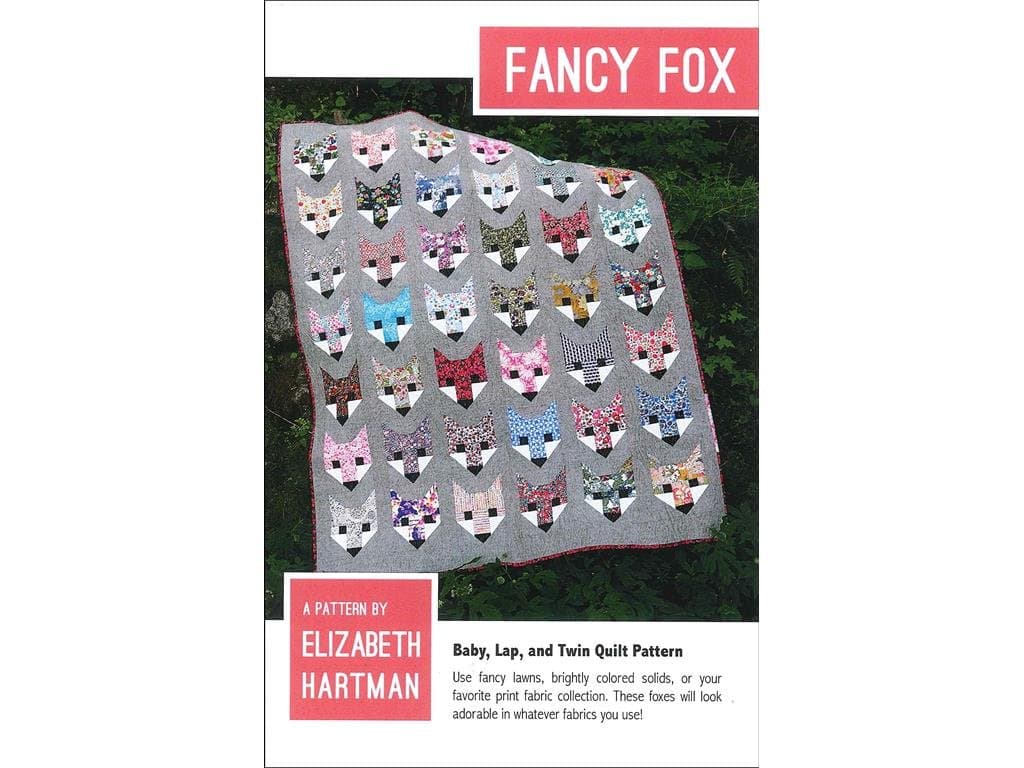 Elizabeth Hartman Fancy Fox Quilt Pattern, Fabric, 8.5" x 5.5"