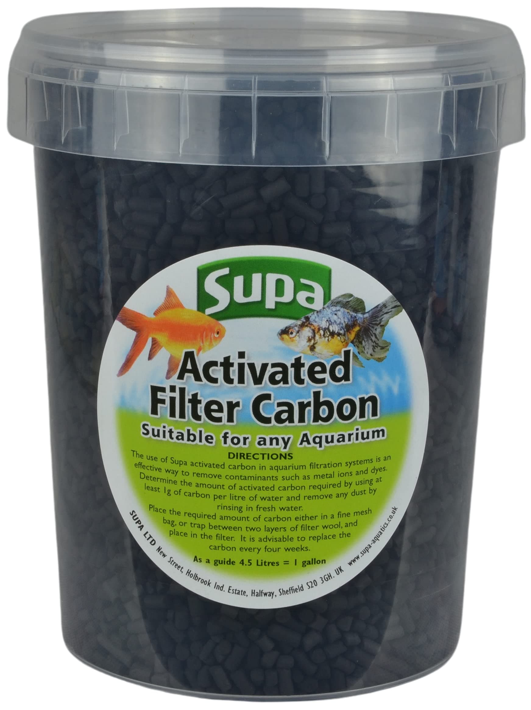Supa Activated Filter Carbon, 1 Litre, Pack of 3, Removes Impurities And Odours To Leave Your Aquarium Or Pond With Crystal Clear Water,