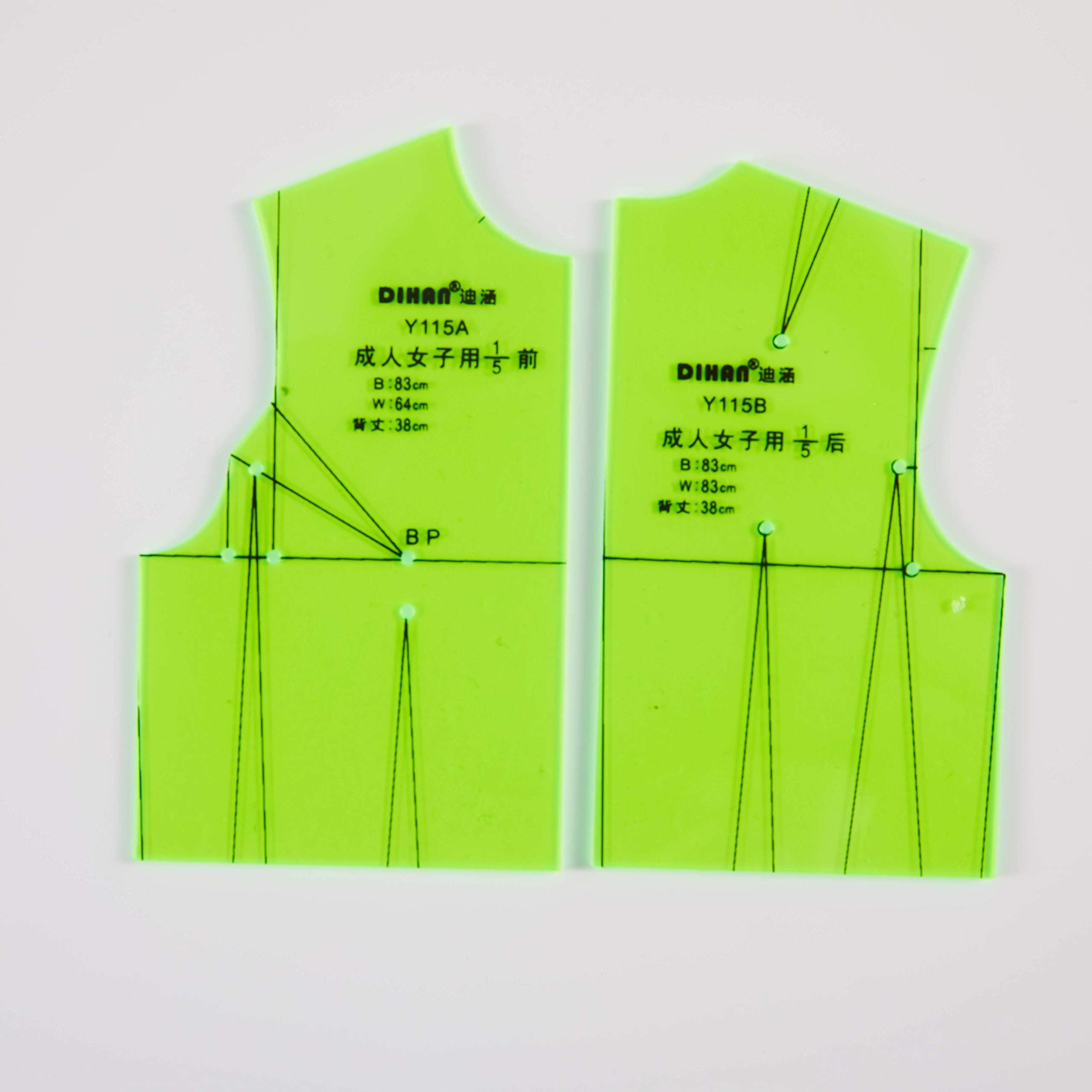 DIHAN #Y100 Woman's Pattern Making Ruler Sewing Ruler Quilting Rulers Garment Ruler Cutting Ruler (Y115G(1:5))