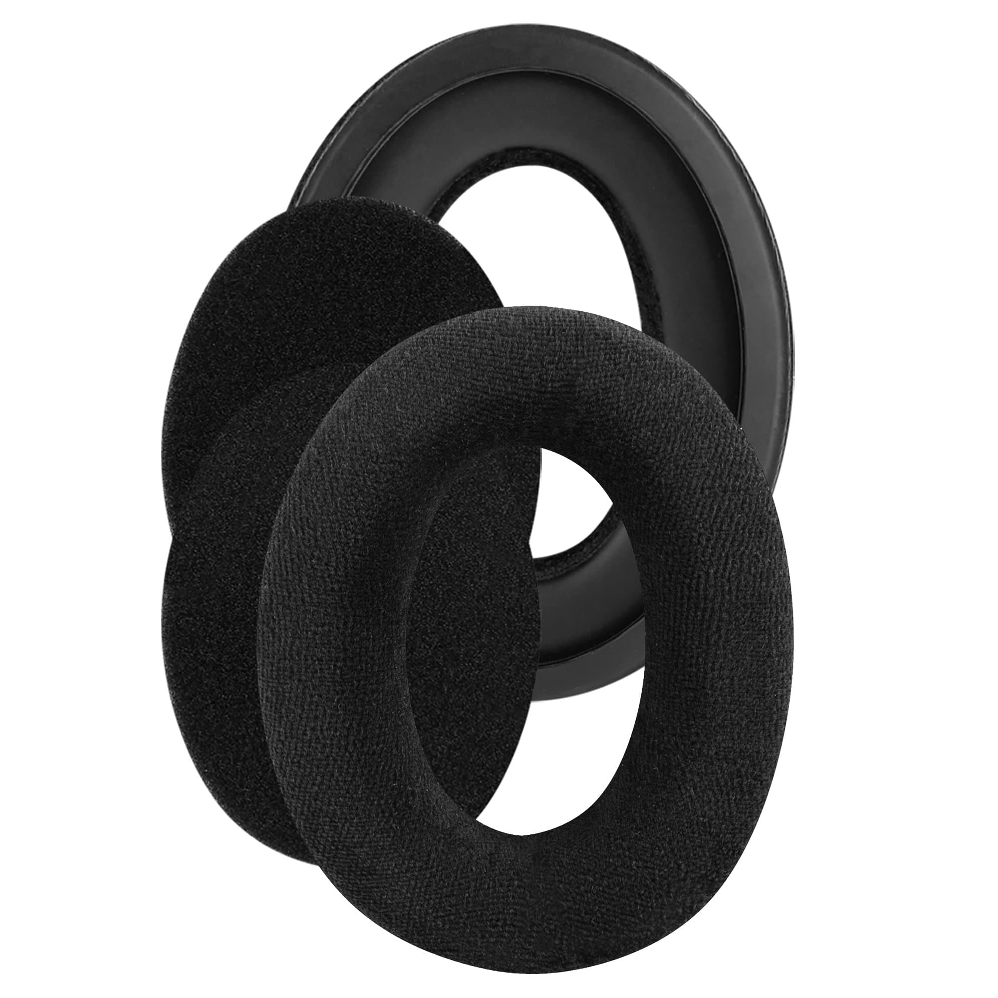 Comfort Velour Replacement Ear Pads for Sennheiser HD505, HD515, HD518, HD555, HD558, HD559, HD569, HD579, HD589 Headphones Ear Cushions, Repair Parts with Video Guide (Black)