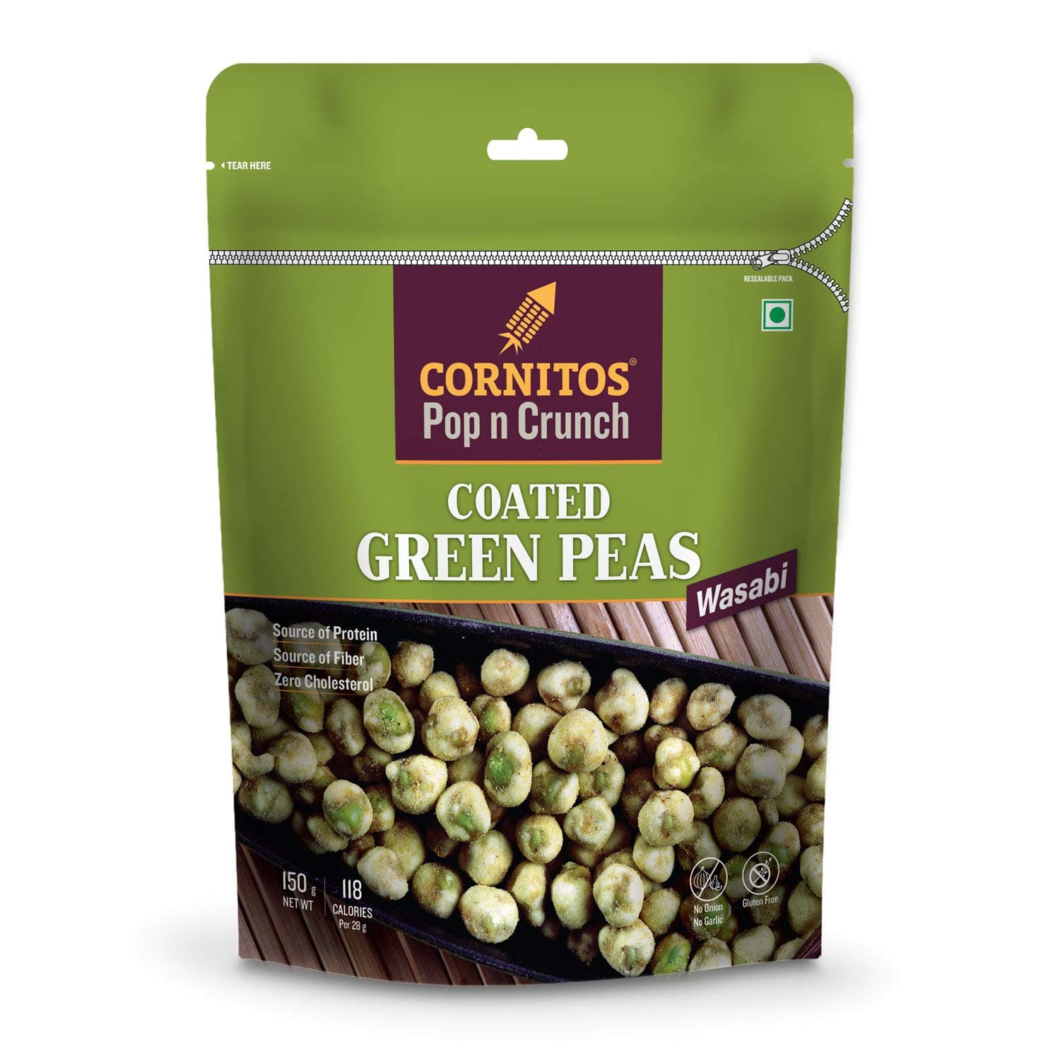 Coated Green Peas, Wasabi, 150 Gm