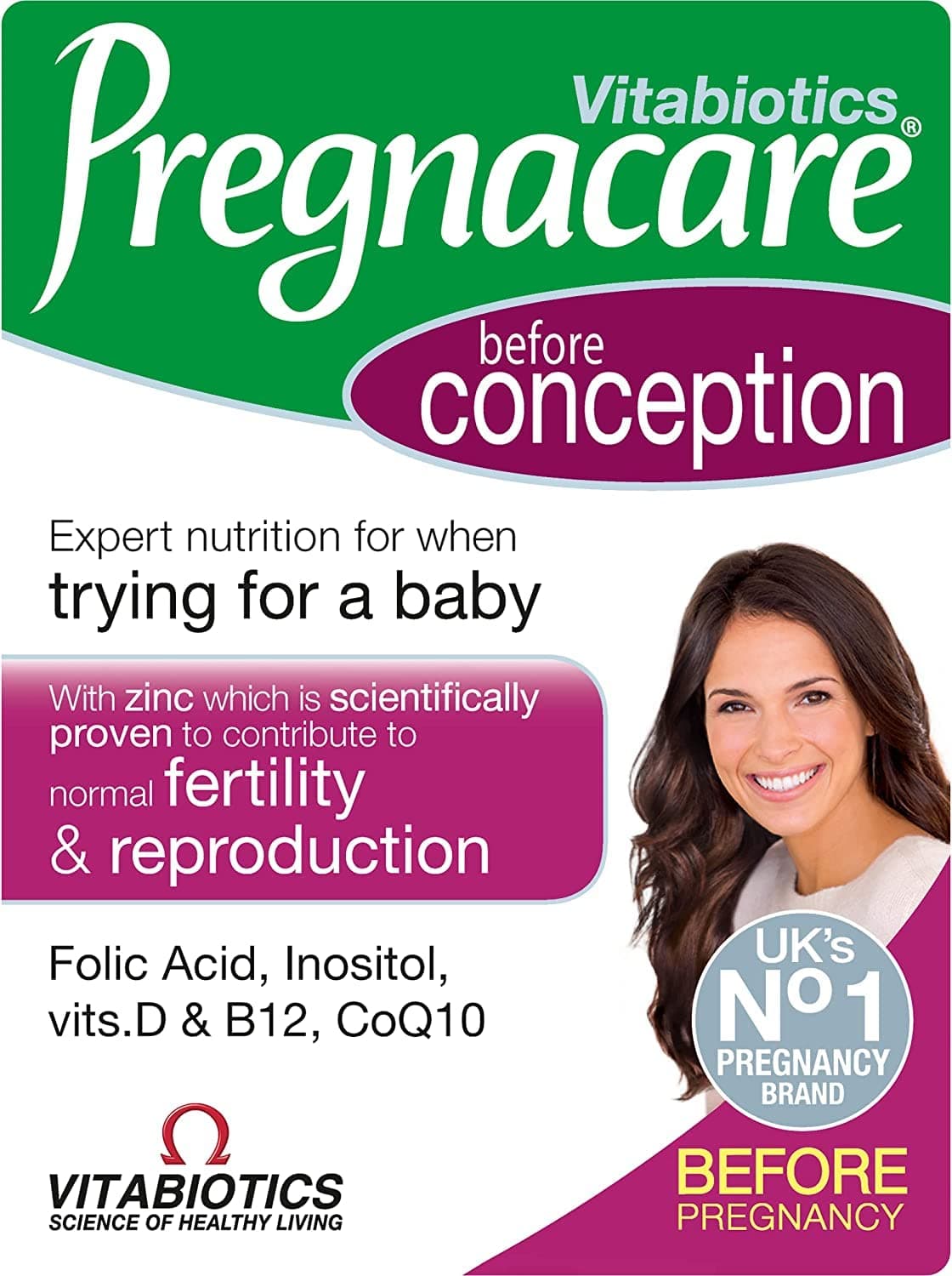 Pregnacare Conception 30 Tablets | Expert Nutrition When Trying for Baby | with Zinc, Folic Acid, Inositol, Vitamin D, B12, L-Arginine | Fertility & Reproduction Supplement | Before Pregnancy