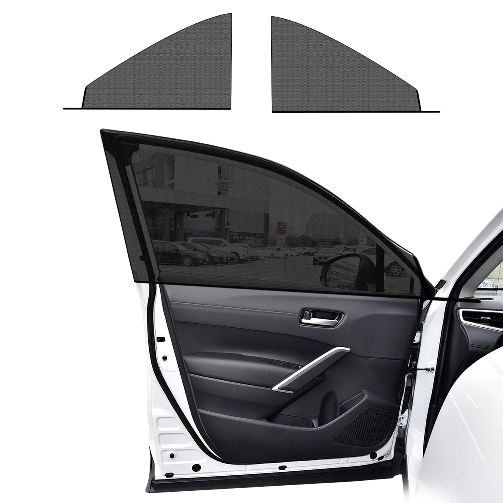 Ohleats 2 PCS Window Shades, Auto Front Rear Side Sun Shades for Block Heat & UV Protection, Breathable Mesh Baby Screen Covers, Universal Car Accessories (Front)
