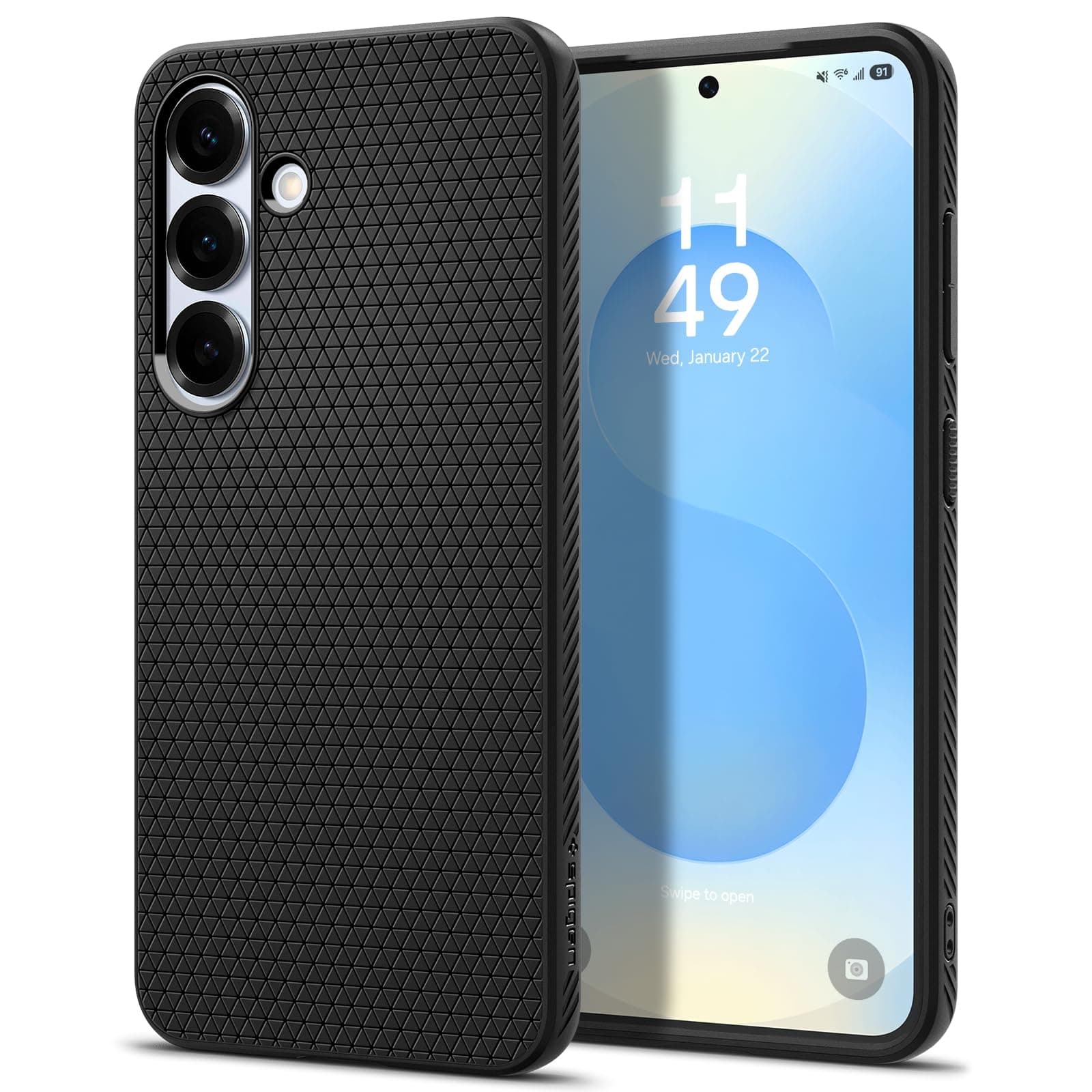 Spigen Liquid Air Case Compatible with Samsung Galaxy S25 Plus - Matte Black