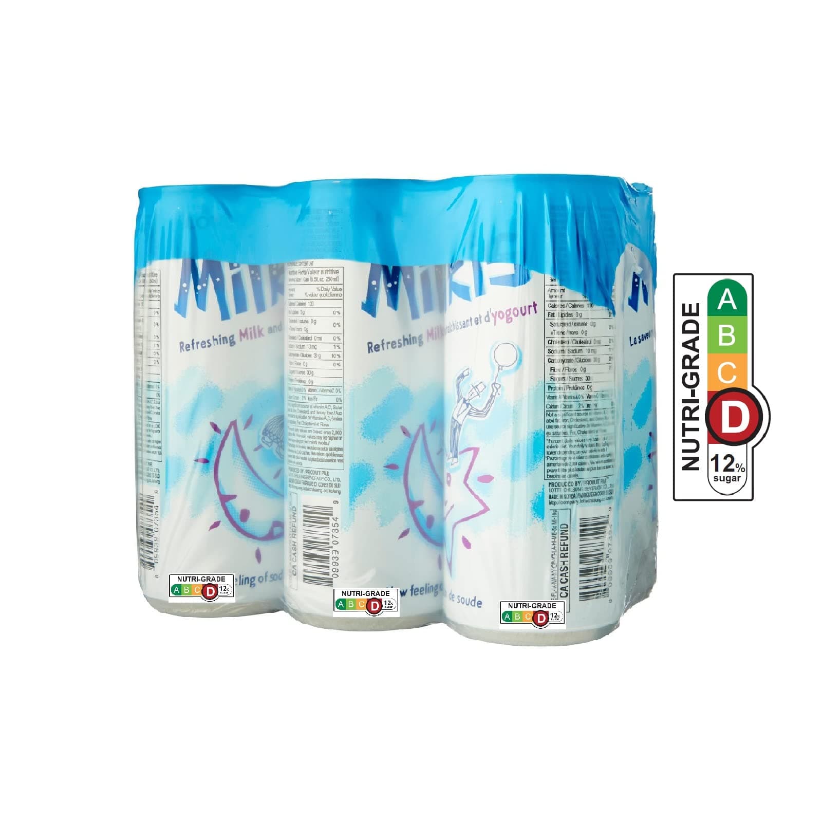 LOTTE Milkis Soda Beverage, 8.5 Fluid Ounce (Pack of 6)
