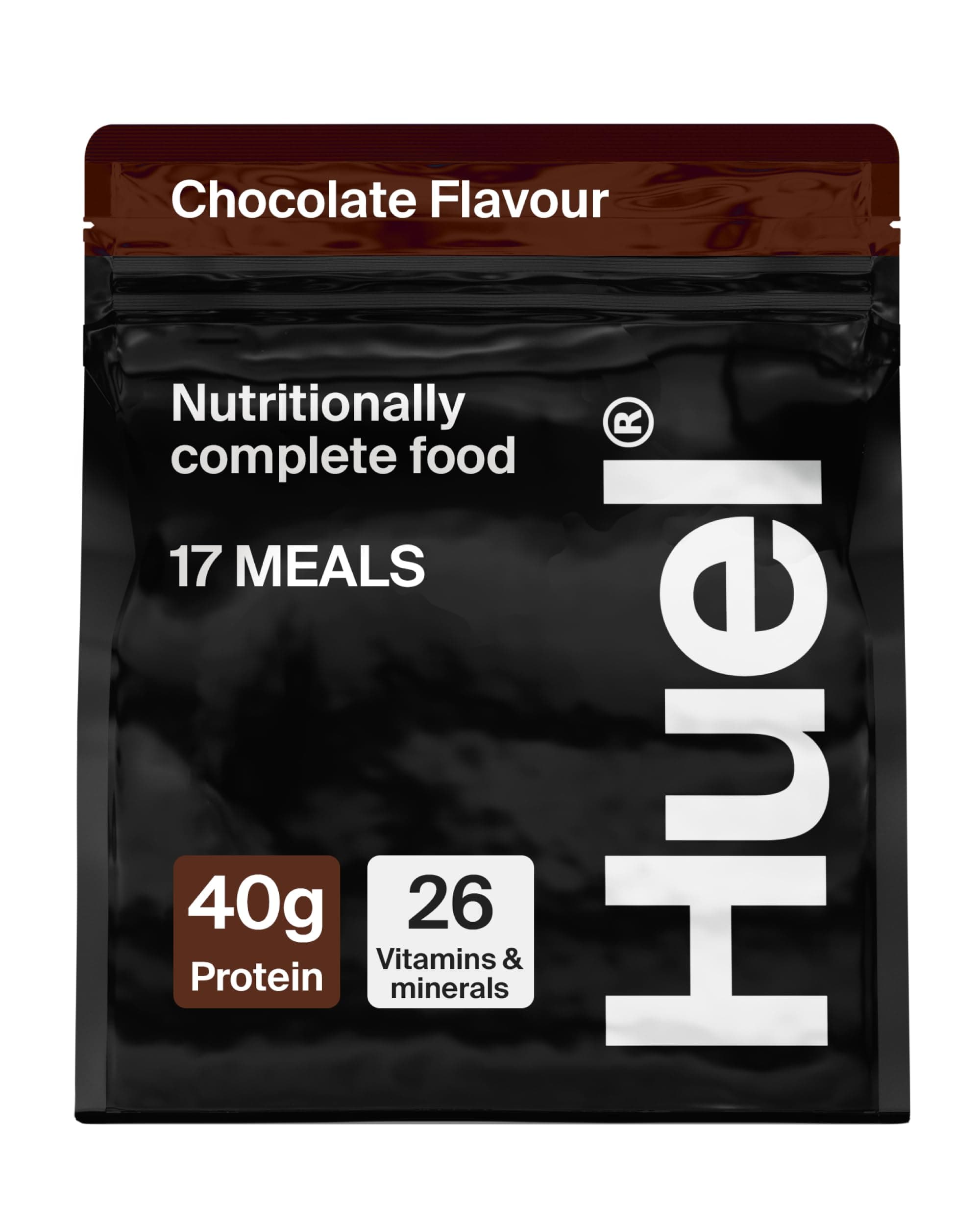 Black Edition High Protein Complete Meal Replacement, 17 Meals, Chocolate Flavour, 40g of Protein Per Serving, Ready Meals, Vegan Protein Powder, Gluten-Free, Non-GMO