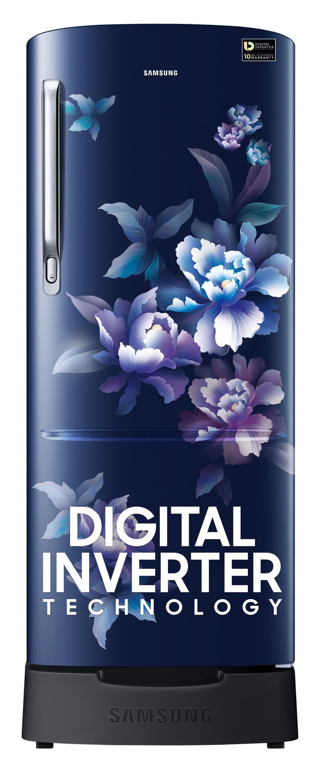 Samsung 183 L, 5 Star, Digital Inverter, Direct-Cool Single Door Refrigerator (RR20D2825HV/NL, Himalaya Poppy Blue, Base Stand Drawer)