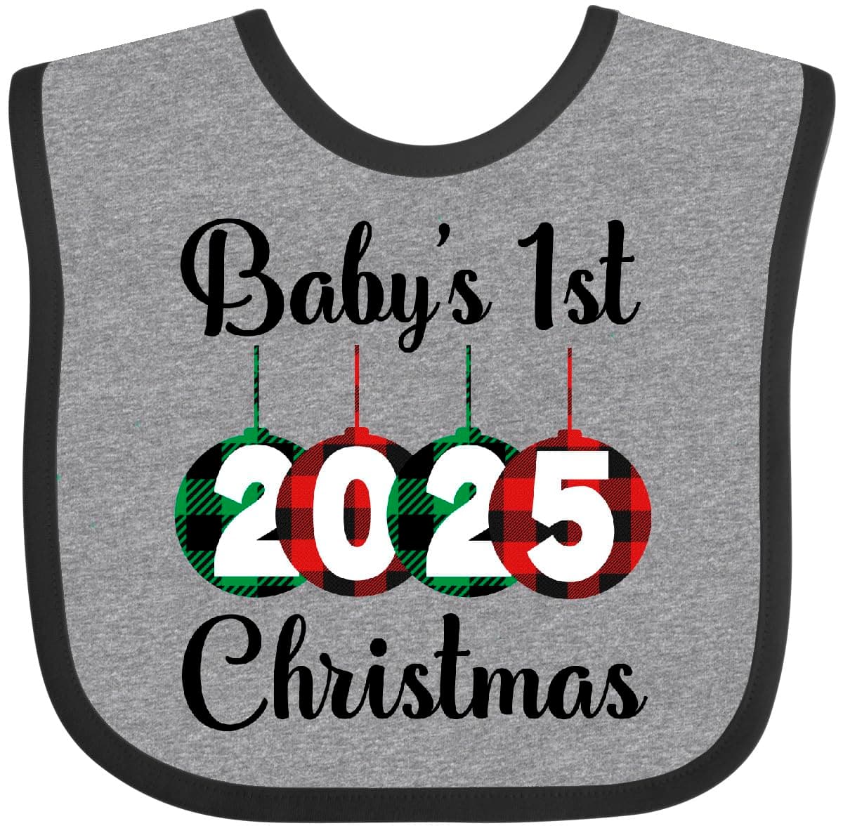 inktastic Babys 1st Christmas 2025 Baby Bib