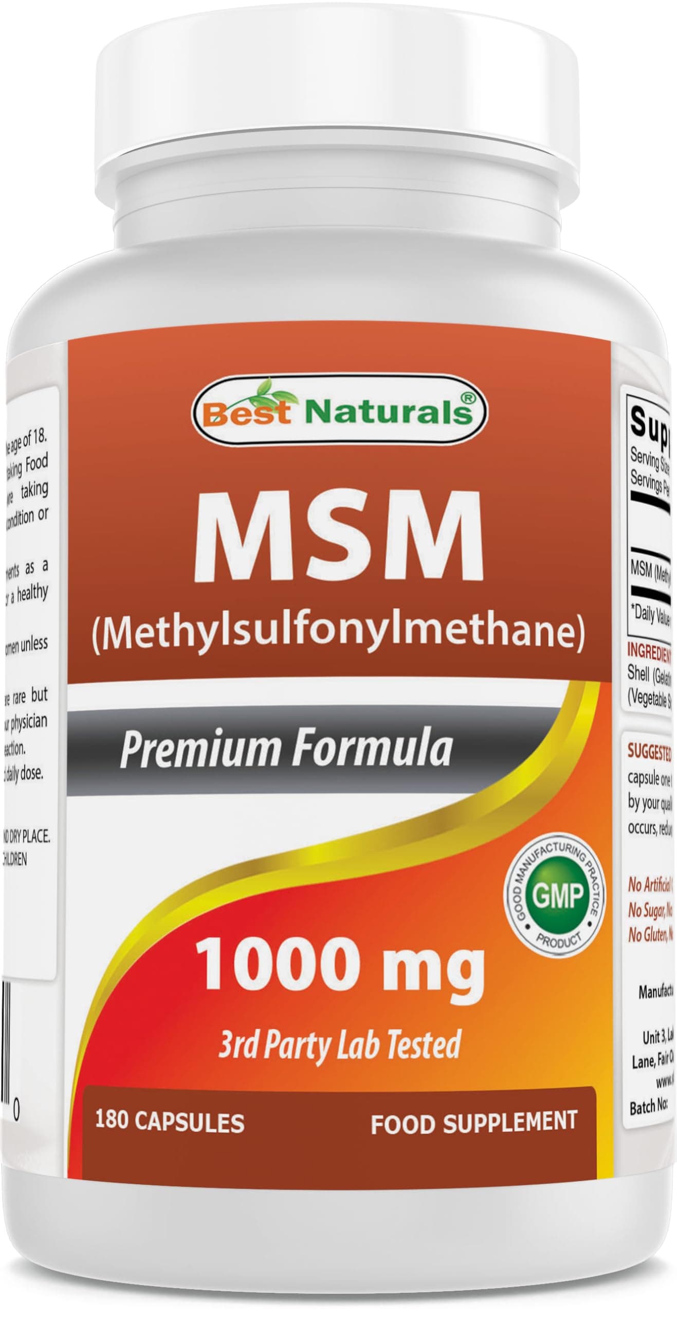 Best Naturals MSM 1000 mg 180 Capsules