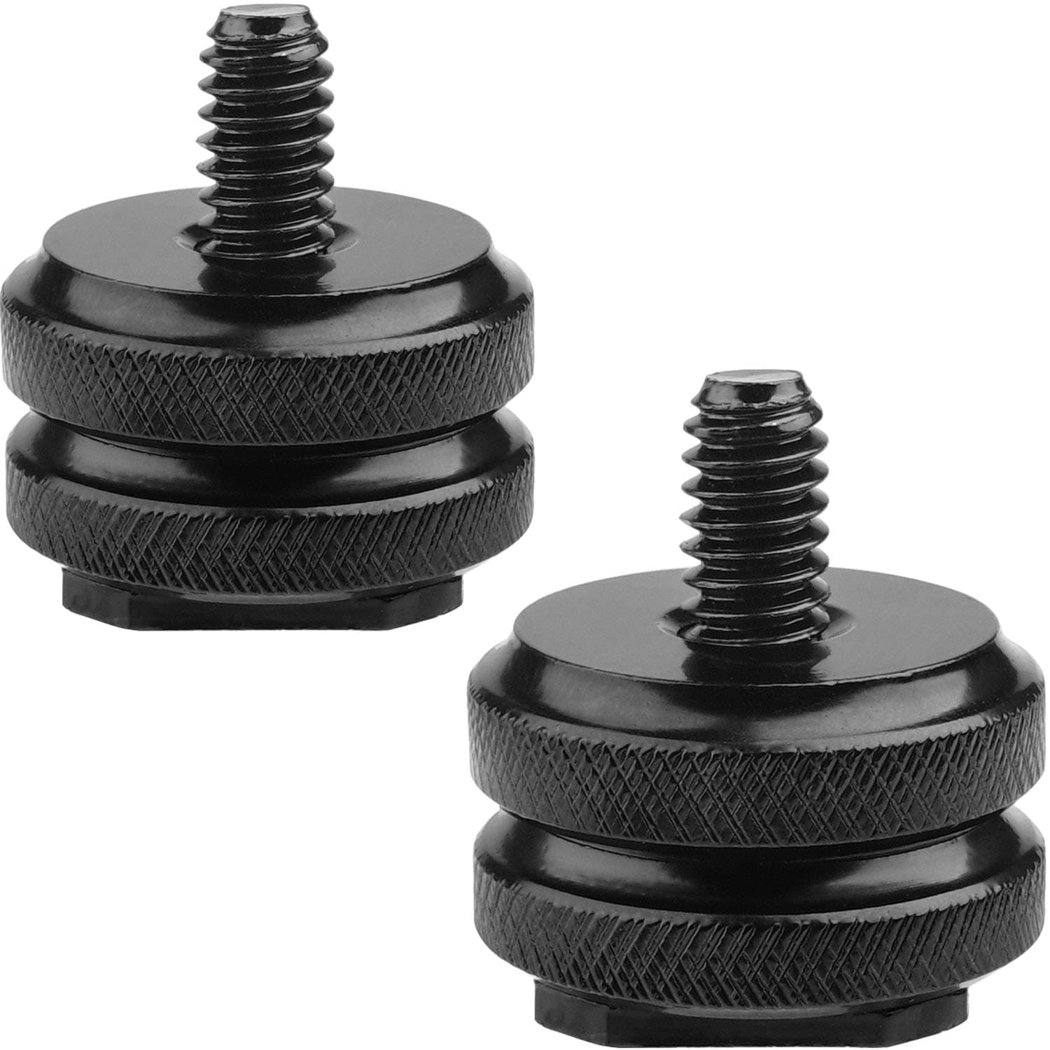 Camera Hot Shoe Mount to 1/4"-20 Tripod Screw Adapter,Flash Shoe Mount for DSLR Camera Rig (Pack of 2)