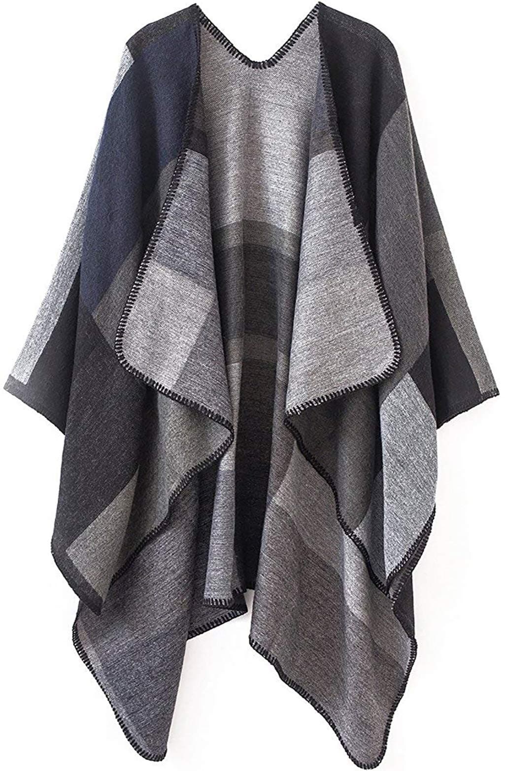 Women's Shawls Wraps Winter Open Front Poncho Cape Oversized Cardigan Sweater