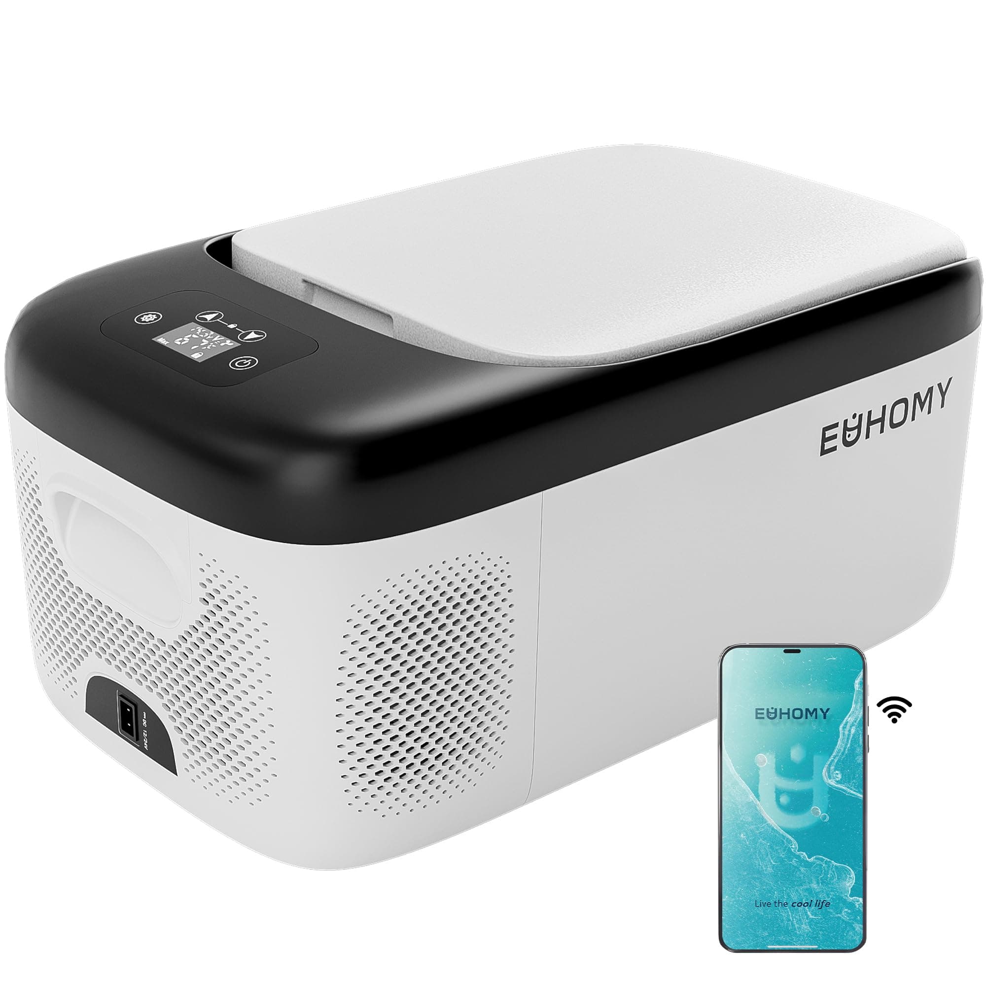 EUHOMY 12 Volt Refrigerator, 17QT(16L) Car Refrigerator APP Control, Car Fridge 100-240V AC 12/24V DC, Portable Freezer -4℉~68℉, 12V Cooler For Van, Fishing, Camping, Travel, Home