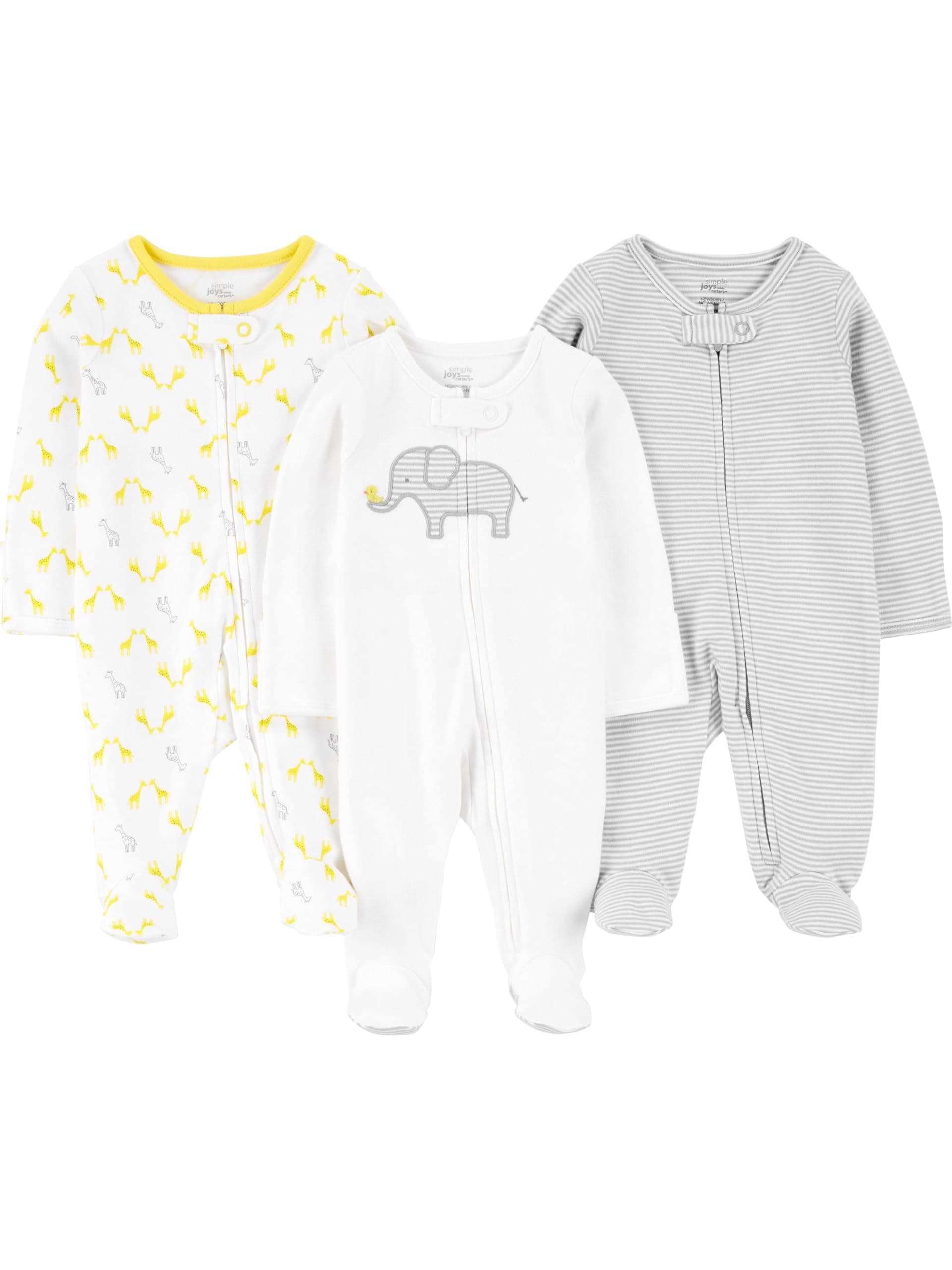 Baby 3-Pack Cotton Footed Sleep and Play