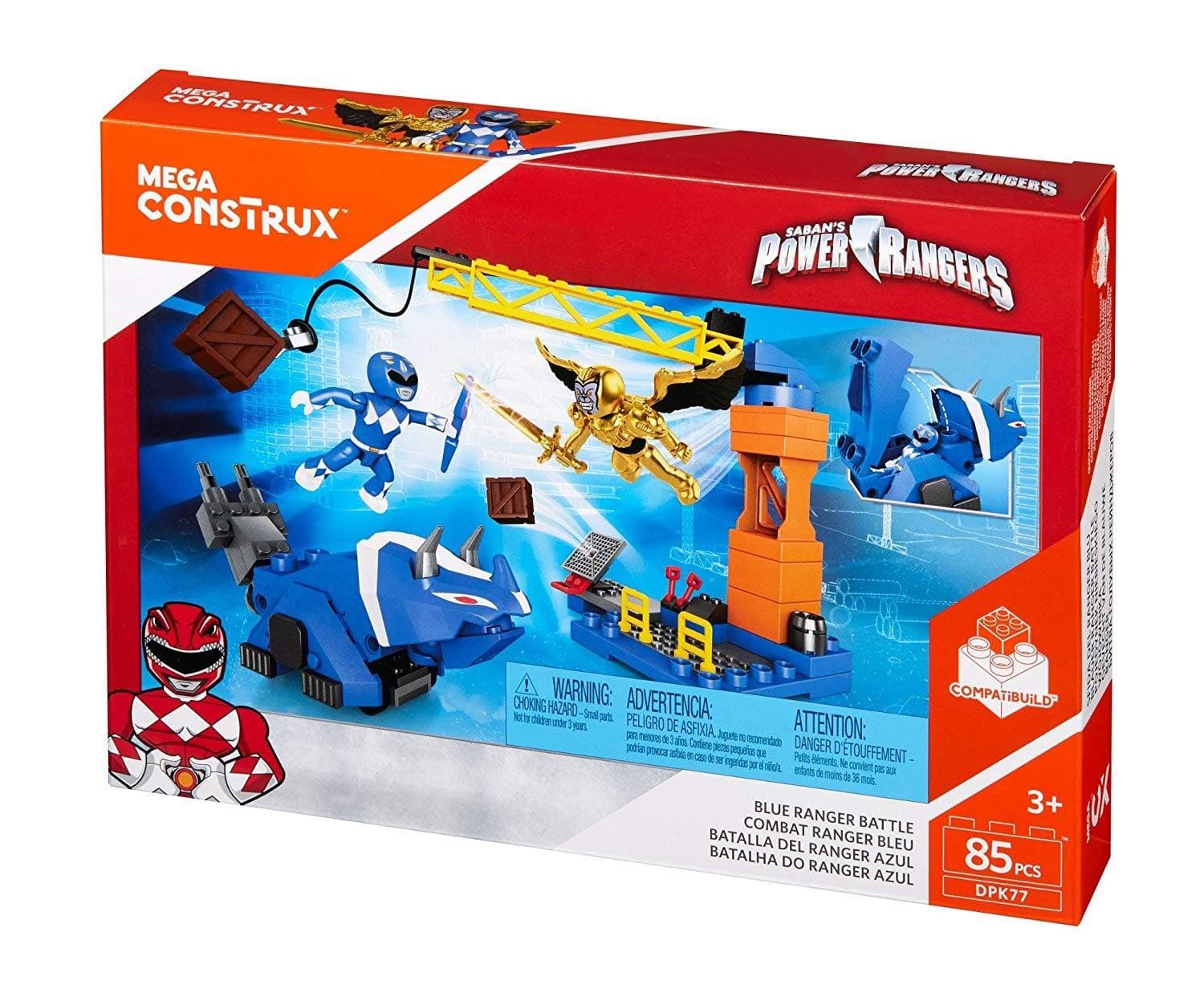 Mega Bloks DPK77 Mega Construx Power Rangers Blue Ranger Battle Playset