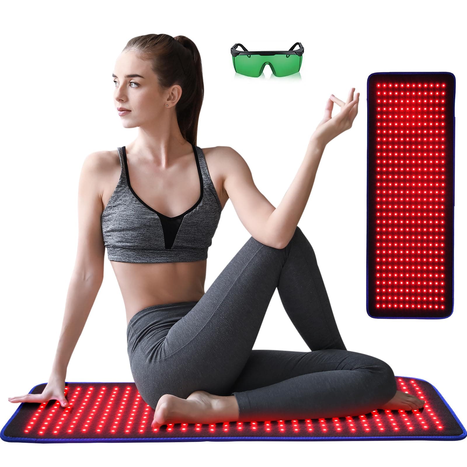 Red Light Therapy Mat for Body 31.5"× 11.6" Red Light Therapy Large Pad 360 LEDs at Home for Back Pa-in Relief Relax Muscle with Timer & Remote Control for Waist Shoulder Knee Joint