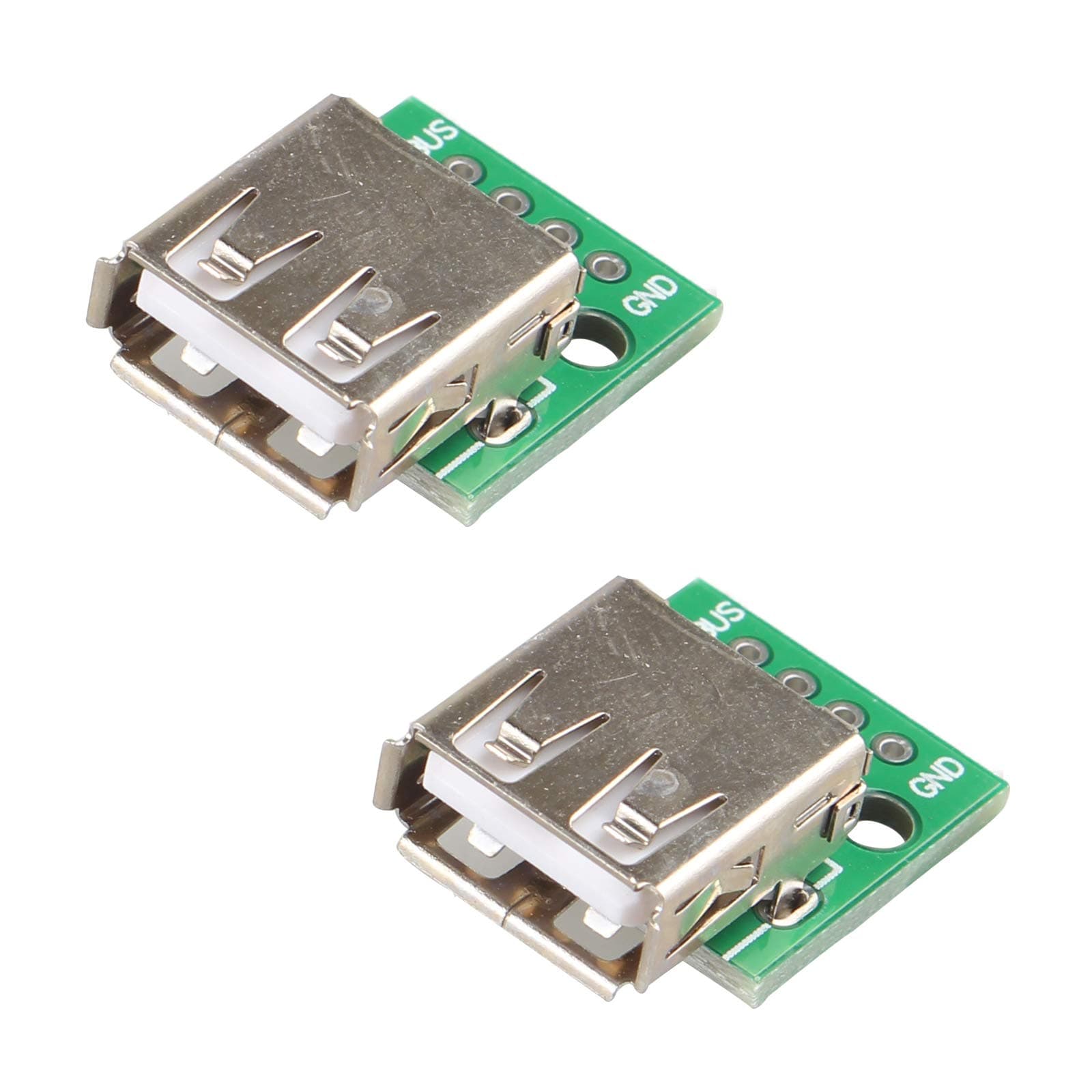 2pcs Type A Female USB 4 pin To DIP 2.54MM PCB Board Adapter Converter Compatible with Breadboard Arduino Power Supply DIY