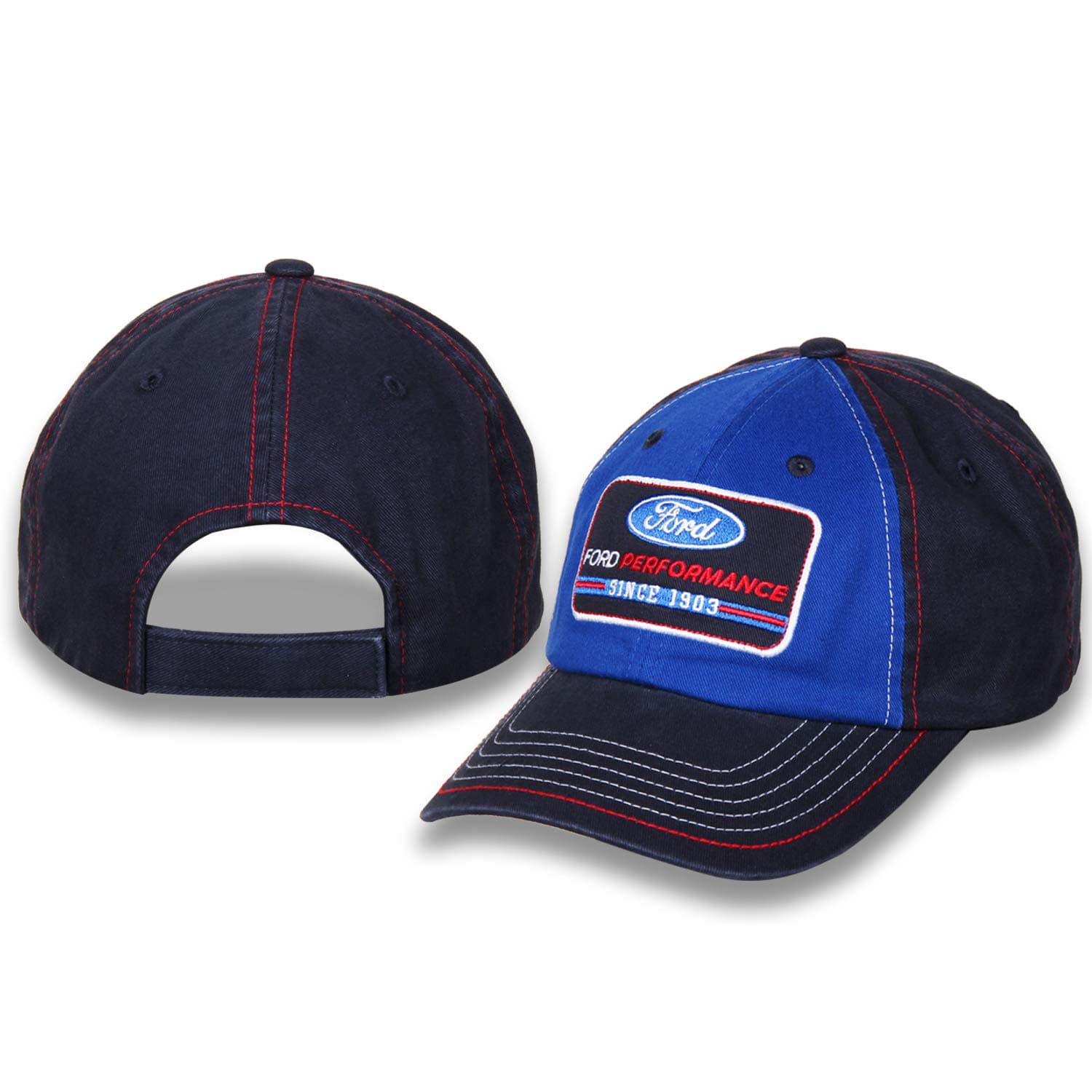 Gills-N-GameCheckered Flag Sports Blue Two Tone Ford Performance Baseball Style Hat/Cap with Velcro Closure