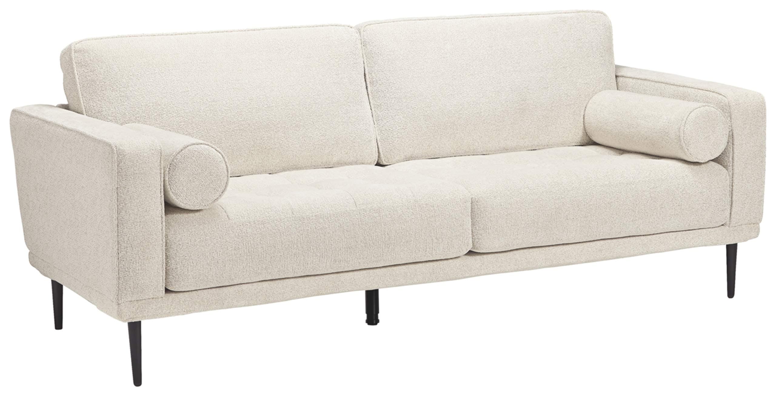 Signature Design by Ashley Caladeron Mid-Century Modern Chenille Sofa, Off-White