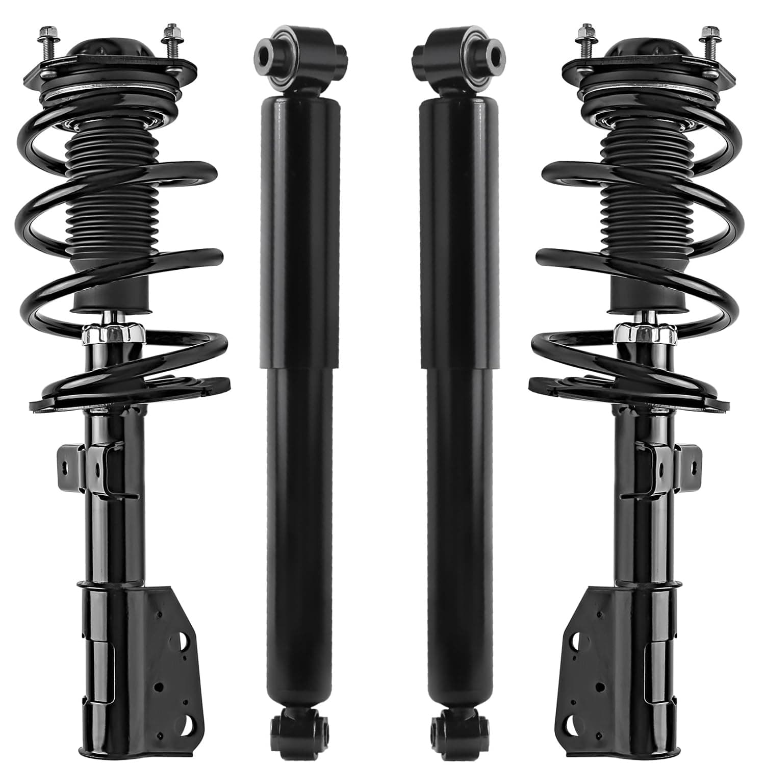 Detroit Axle - Struts Shocks for 2007-2012 Chevy Traverse Buick Enclave GMC Acadia Saturn Outlook, 2 Front Struts with Coil Spring 2 Rear Shock Absorbers 2008 2009 2010 2011 Replacement