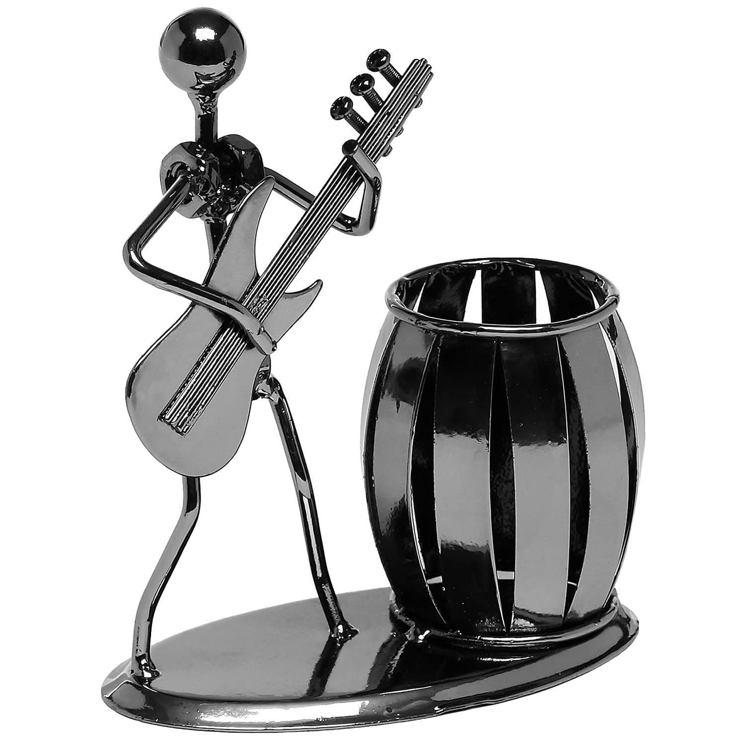 Star SSTO Guitar Pen Holder Creative Desktop Accessories Multipurpose Metal Pencil Holder for Gifts, Kids, Students, and Office Stationary