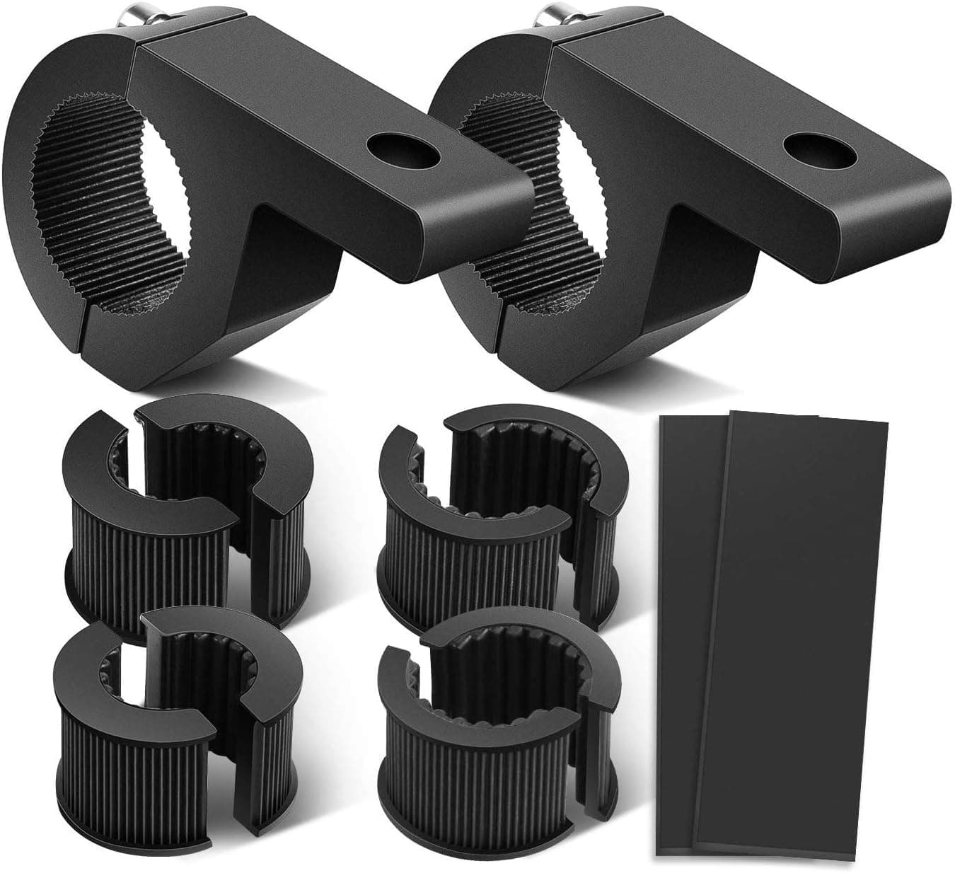 Nilight - 90027B 2PCS LED Light Bar Horizontal Bar Clamp Mounting Kit Fit on 0.75" 1" 1.25" Bull Bars Roof Racks Roll Cages for ATV UTV and Trucks, 2 Years Warranty