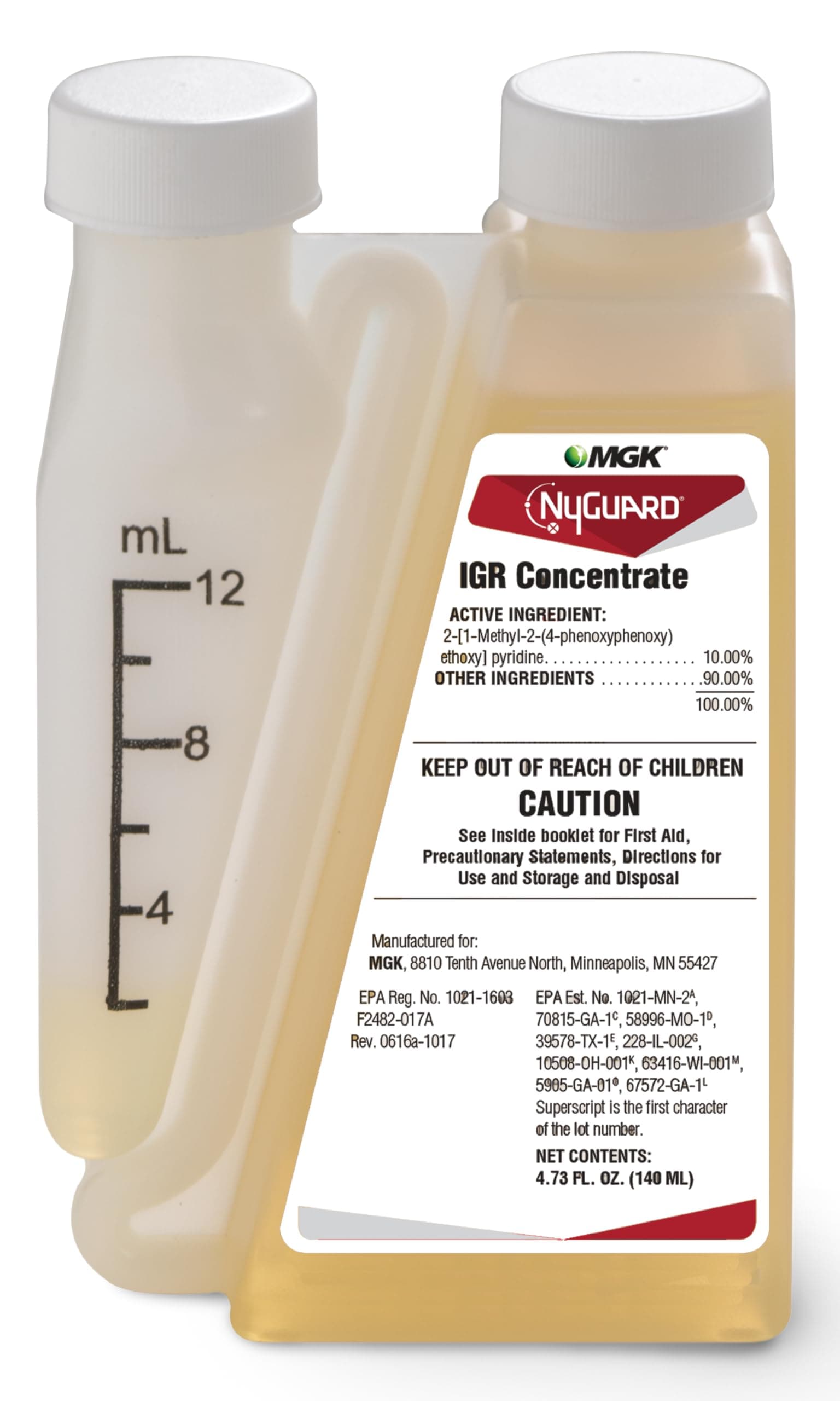 MGK NyGuard® IGR Concentrate | Cockroach, Flea, Ant, Fly and Mosquito Concentrate | Insect Growth Regulator | for Indoor/Outdoor Applications | 140 ML