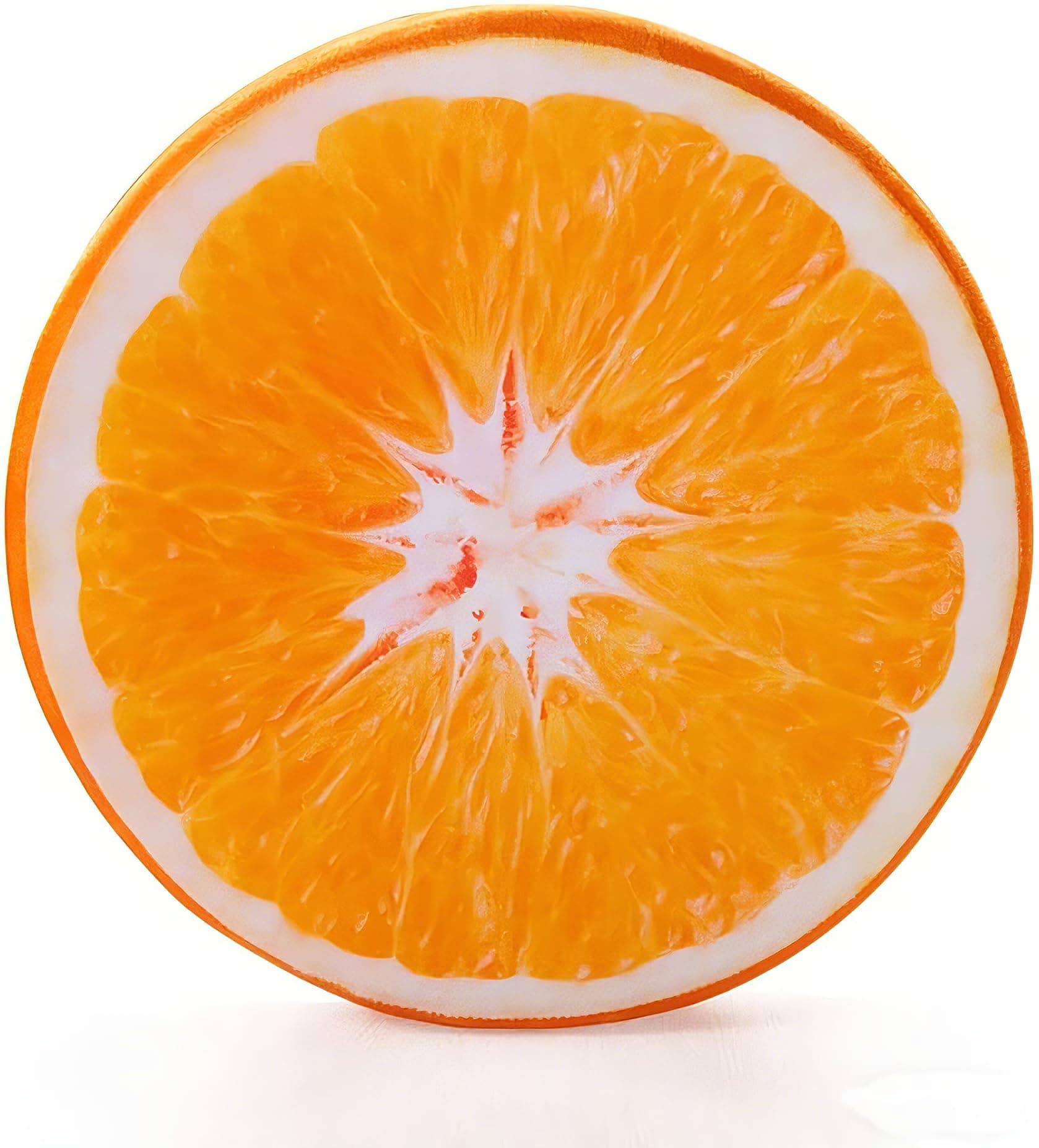 HYSEAS Round Throw Pillows 14 Inch Orange, 3D Print Decorative Plush Funny Fruit Stuffed Cushions Seat Pad for Couch, Chair, Floor, Sofa, 1 Pack