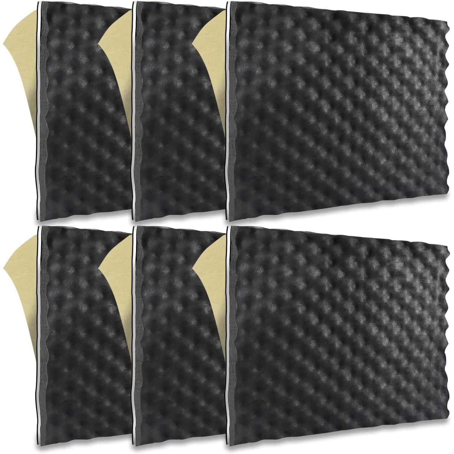 TroyStudio 3 in 1 Car Sound Deadener - 6pcs 16 X 12 X 0.7 Inches Self-Adhesive Butyl Closed Cell Foam Panel Heat Shield Automotive Noise Insulation Mat - Super Thick Sound Proofing Deadening Material