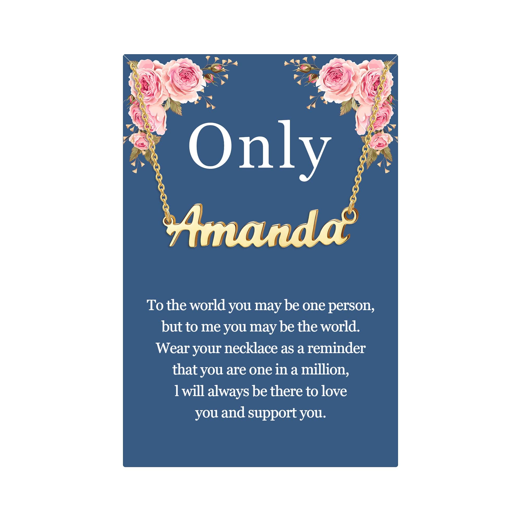 SANNYRA Name Necklace Personalized, 18K Gold Plated Silver-plated Customized Nameplate Necklaces Jewelry Gifts for Women