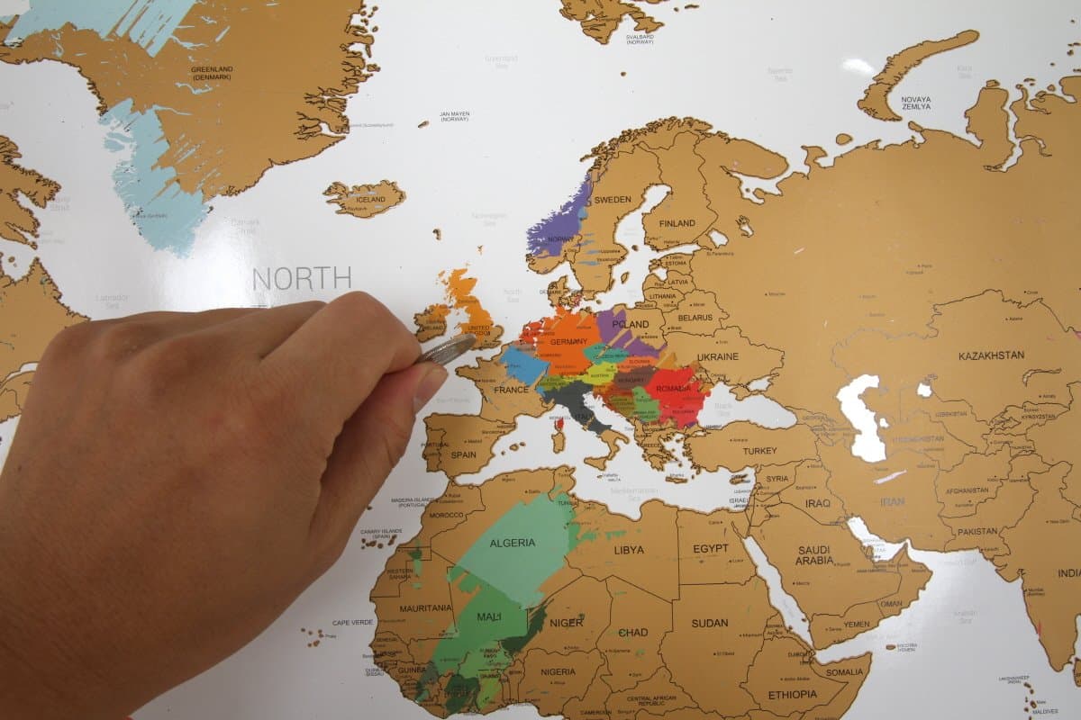 Large Size Personalized Scratch-off World Map Poster Travel (Gold)