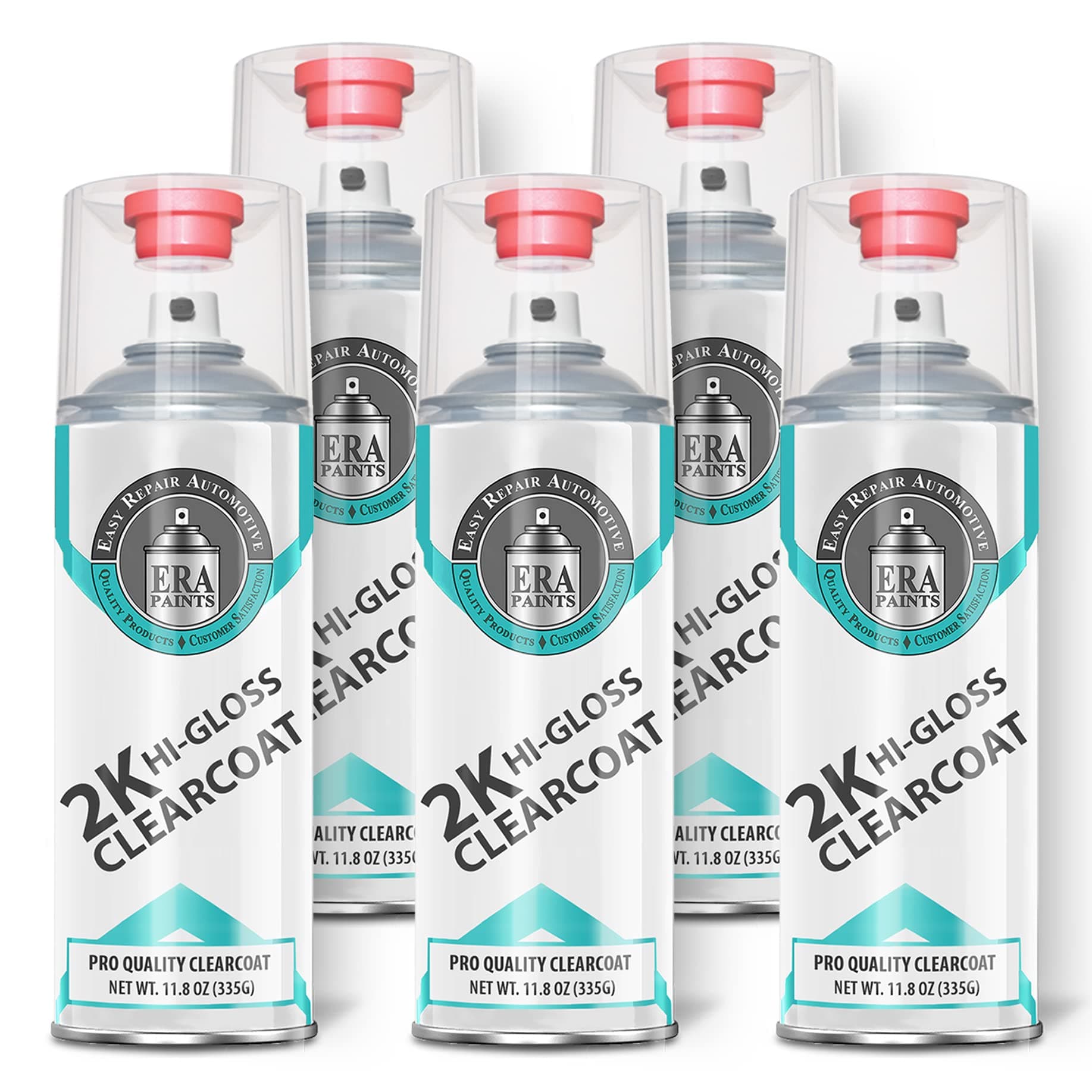 ERA Paints 2K High Gloss Clear Coat Spray/Aerosol Can – Professional Quality & Finish - Easy to Use – Best Value (5 pack)