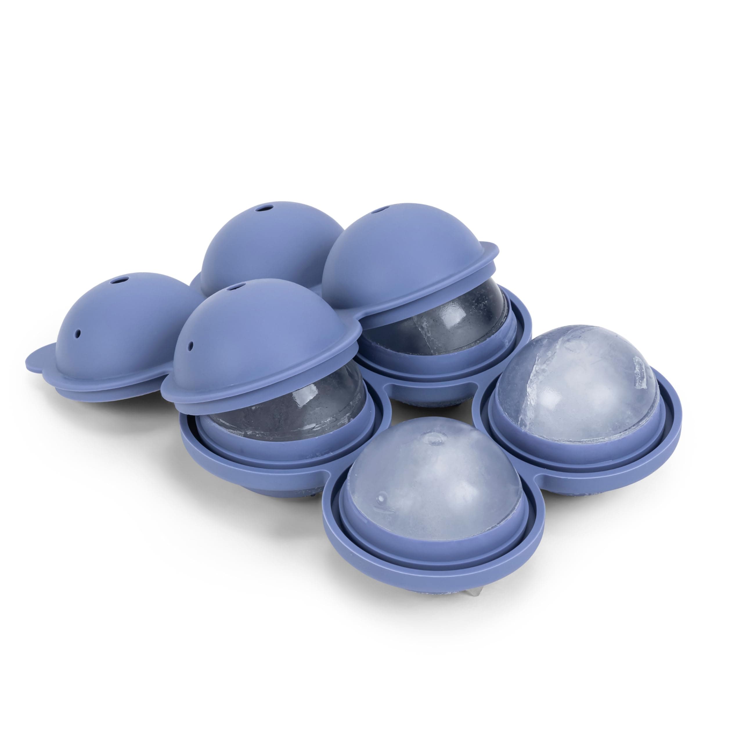 W&P Peak Silicone Sphere Ice Mold w/ Cover | Charcoal | Easy to Remove | Round Cocktail Whiskey Drink Ice Maker | Food Grade Premium Silicone | Dishwasher Safe, BPA Free