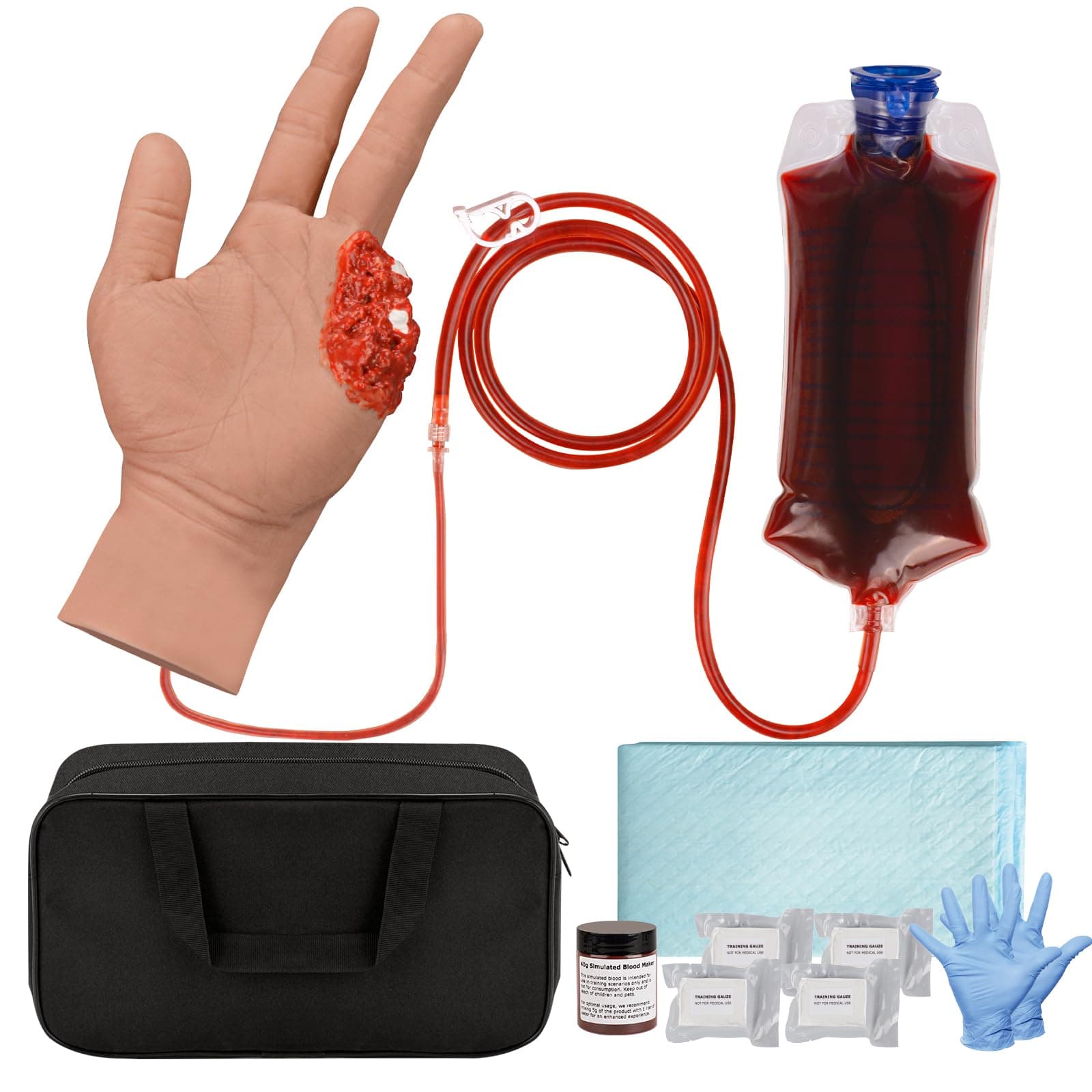 Wound Packing Hand Trainer, Trauma Hand Kit for Stop The Bleed Control Training, Hemorrhage Hand Training for Medical Education, Medium Skin