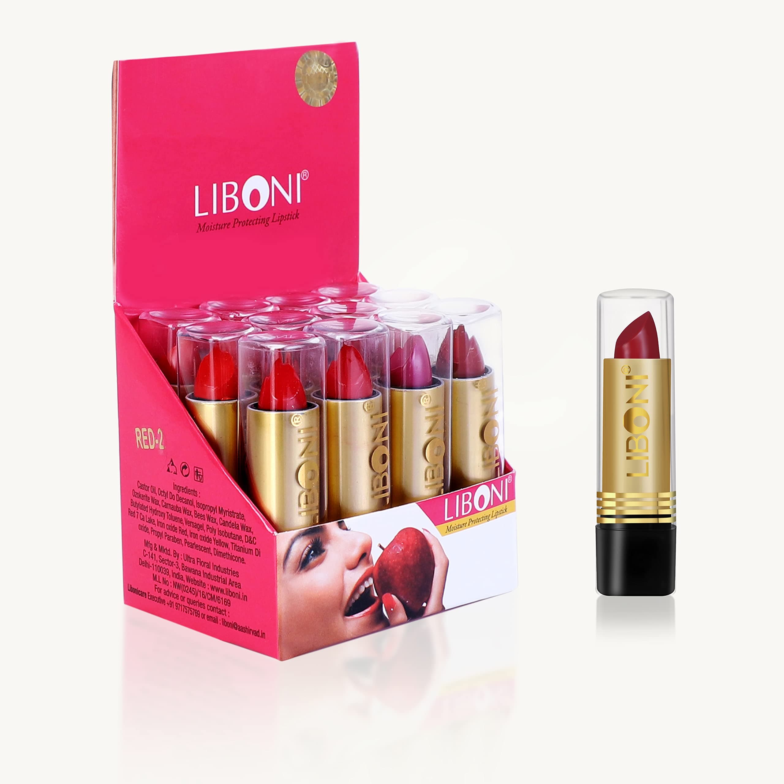 LIBONI Moisture Protecting Lipstick - Pack of Twelve