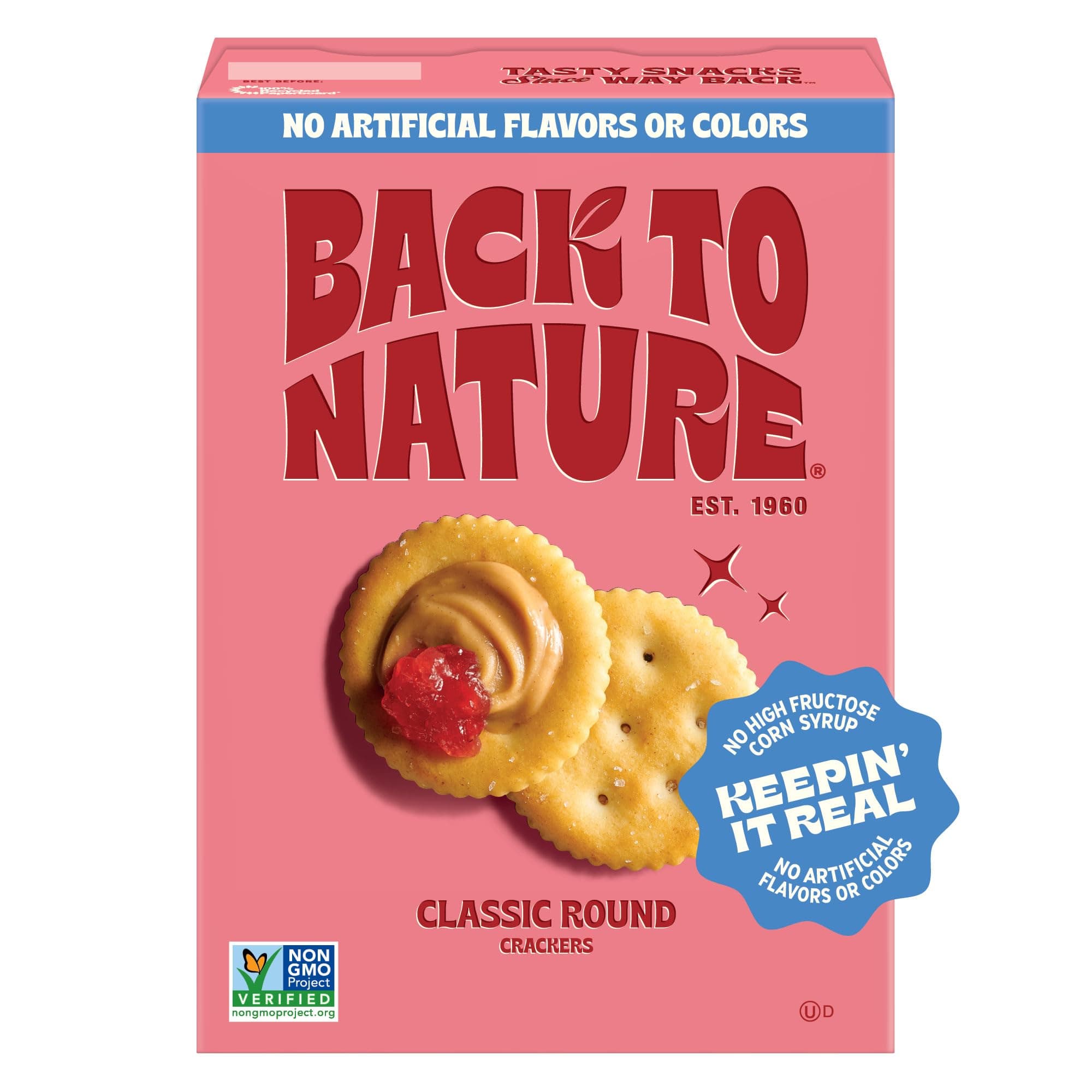 Back to Nature Classic Round Crackers - Dairy Free, Non-GMO, Made with Wheat Flour & Sea Salt, Delicious & Quality Snacks, 6.5 Ounce
