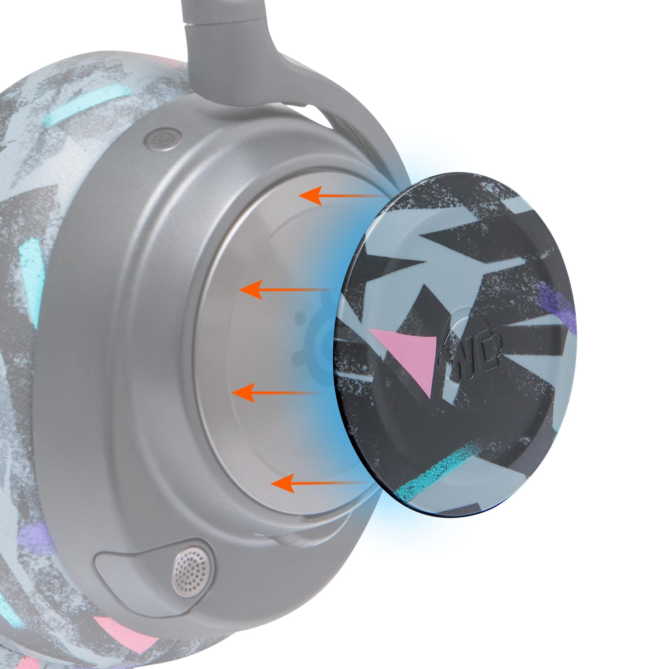 Side Speaker Plates for Arctis Nova Headsets Made by Wicked Cushions | Fits Arctis Nova Pro Wireless, Pro Wired, Nova 7, 7X, 7P | Designs Perfectly Match WC Headbands & Earpads | 90's Black