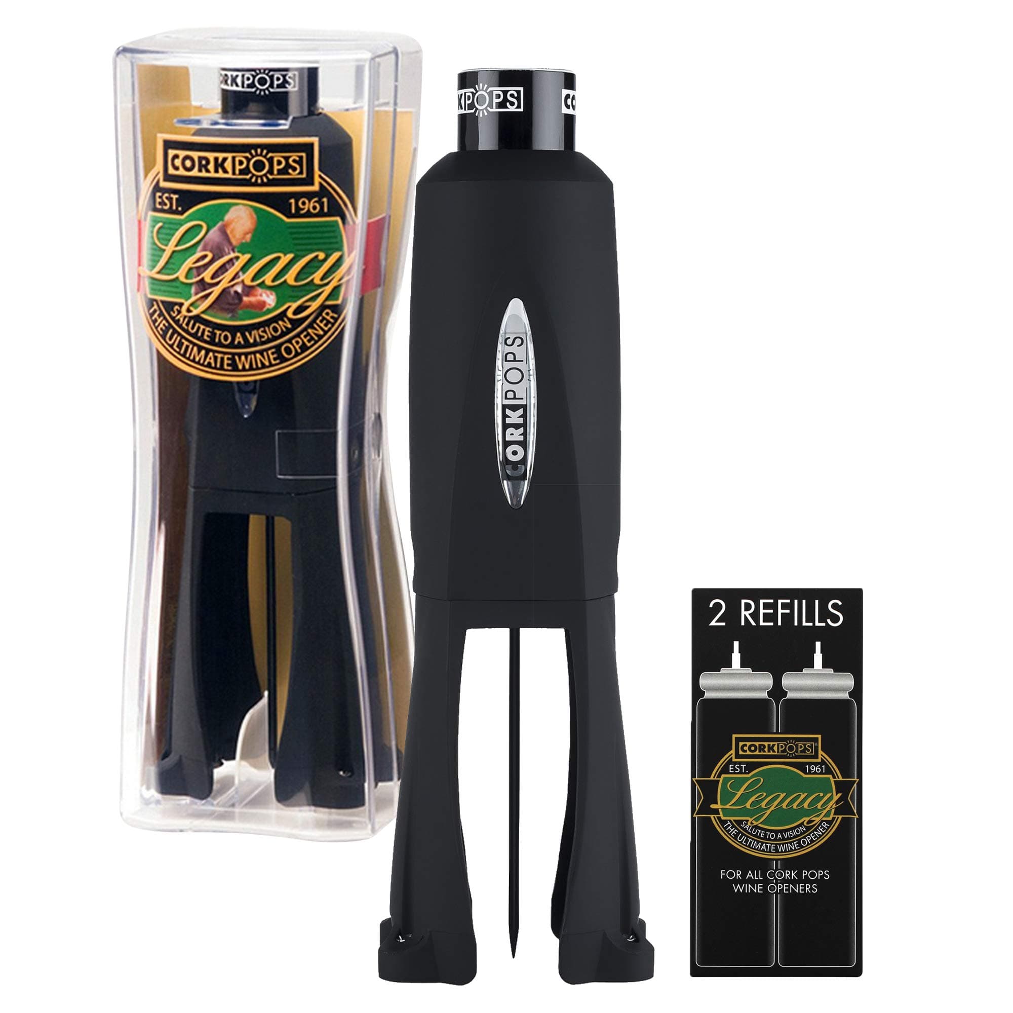 Corkpops Legacy Wine Bottle Opener Plus 2 Free Refills