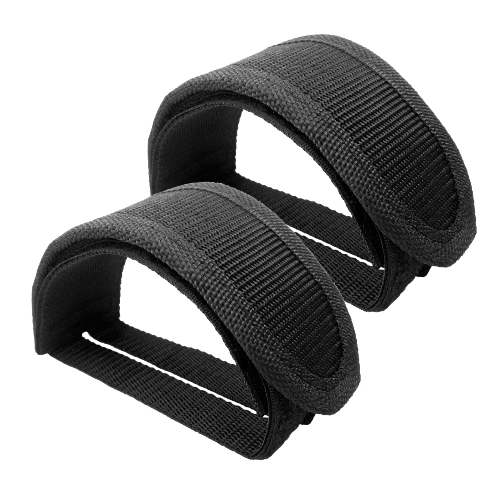 1 Pair Bike Pedal Strap Toe Clips Straps Tape Adjustable Anti-Slip Double Adhesive Bicycle Feet Straps - Black