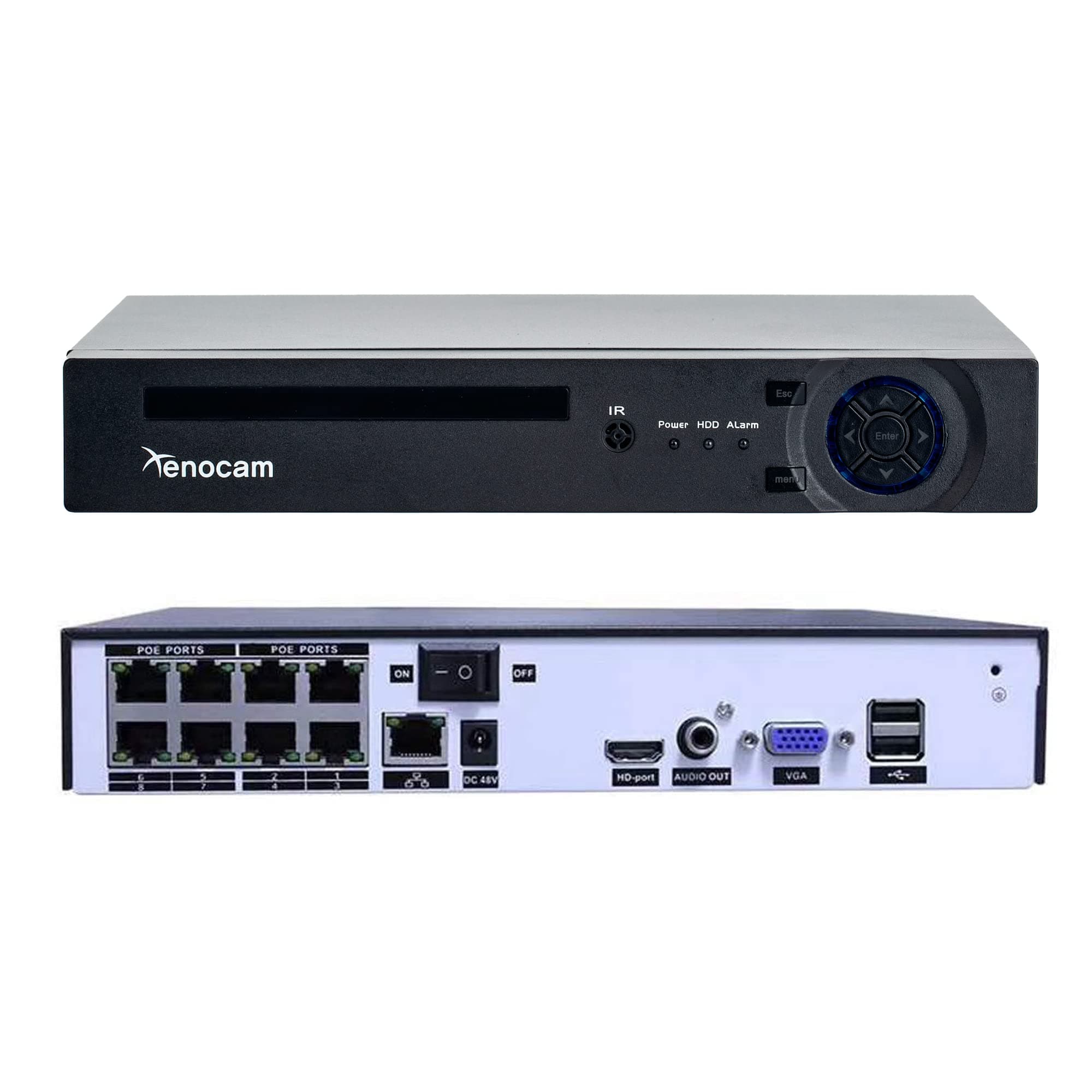 8CH PoE NVR 5MP H.265 Security Network Video Recorder Supports Up 8 X 5MP/4MP/3MP 1080P IP Cameras, Motion Detection Email Alerts USB Backup VGA and HDMI Output, NO HDD