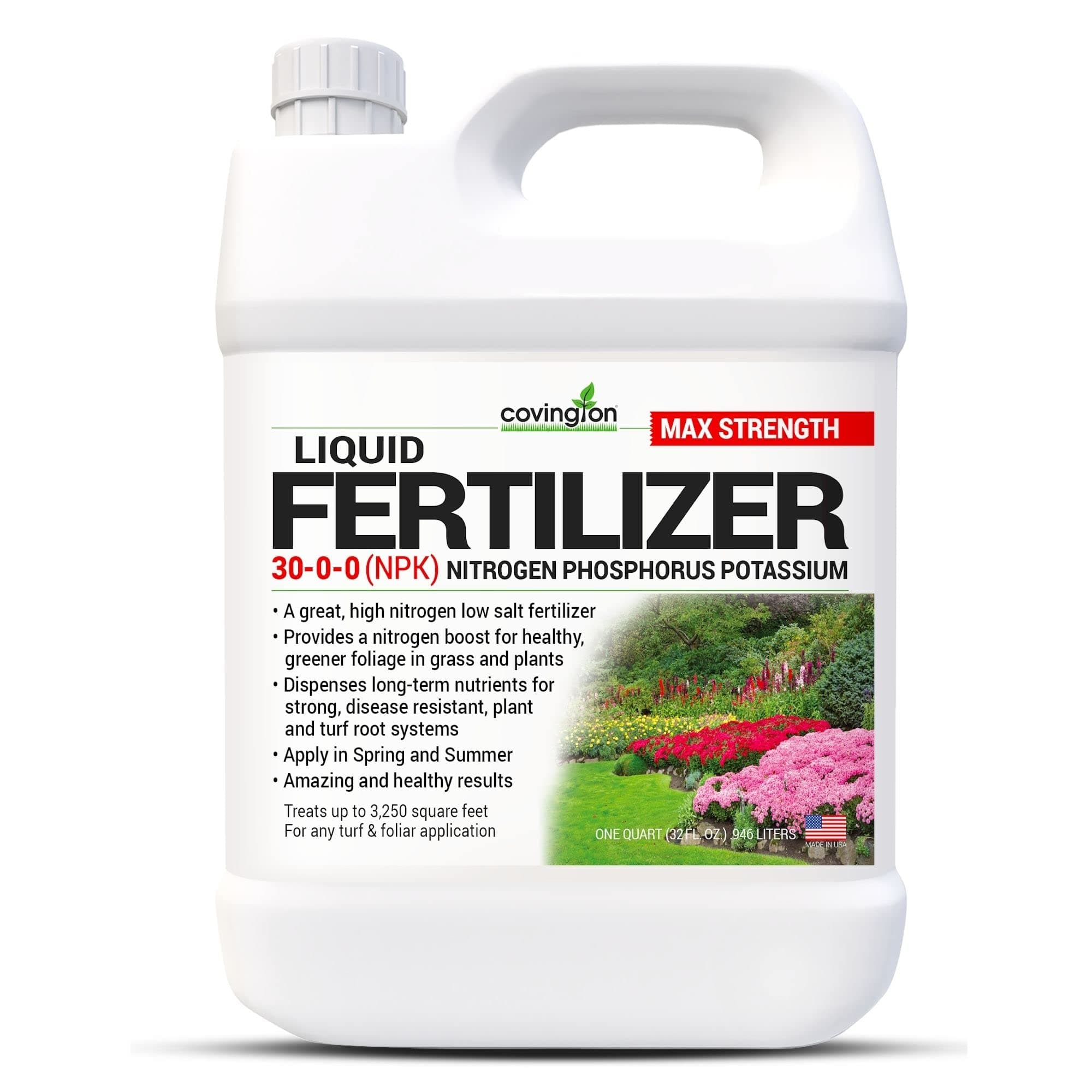 Covington Liquid Nitrogen Fertilizer 30-0-0 NPK - All Purpose Fertilizer for Lawns, Vegetables, & Plants - Concentrated with High Nitrogen (32 OZ)