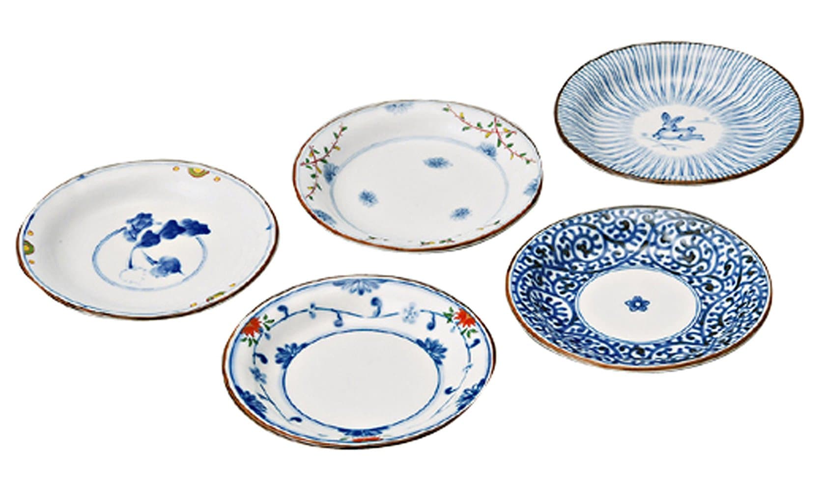 西海陶器 Saikai Pottery Hasami ware small plate with Gift Box 4.7 inch x Five types Set