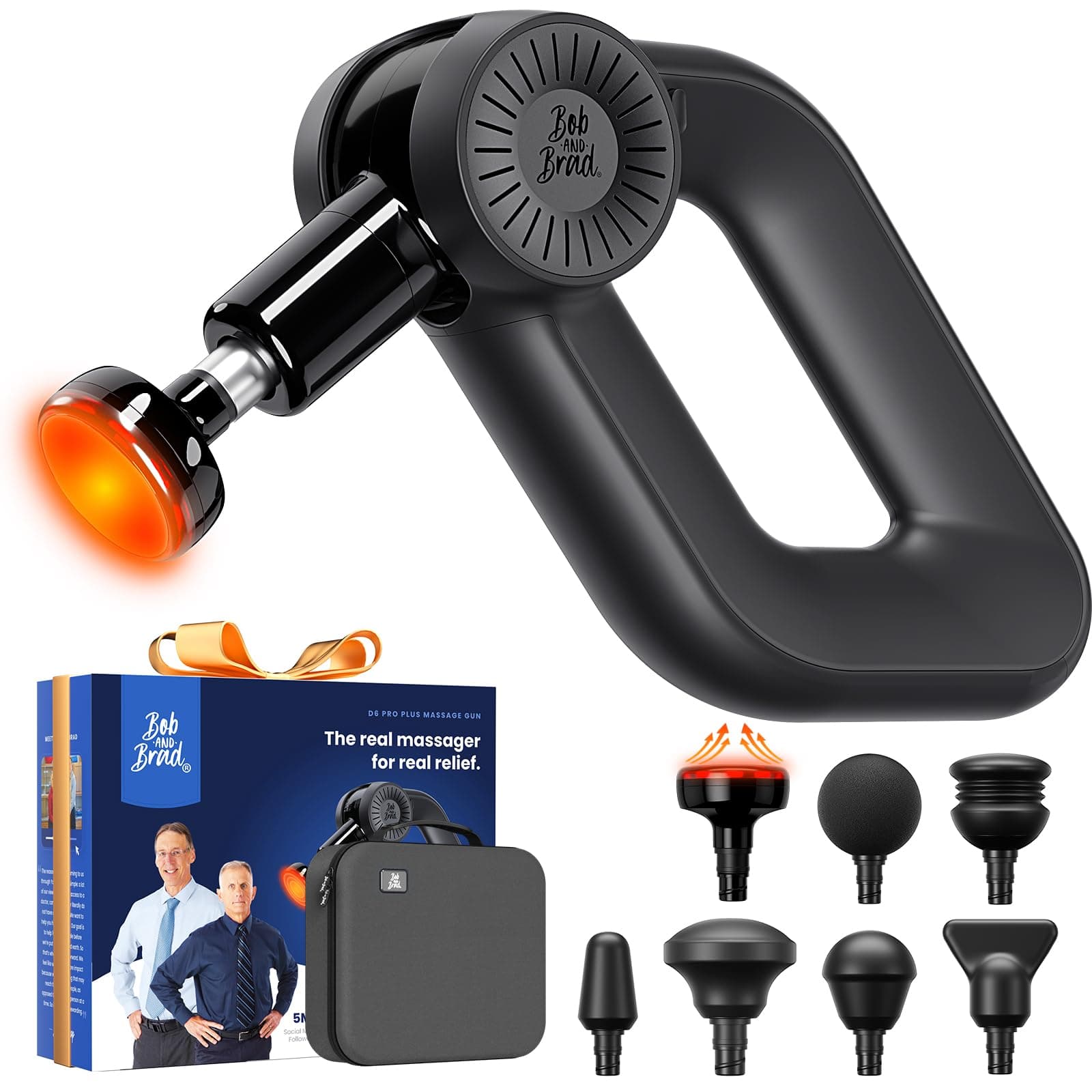 D6 Pro Plus Massage Gun with Heat, Professional Deep Tissue Muscle Massager with 16mm Amplitude and OLED Screen, Powerful Electric Handheld Massage Device for Athletes Muscle Pain Relief