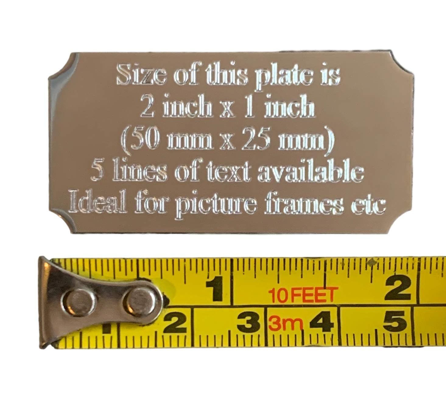 Personalised Plaque. Engraved Presentation Silver Plaque. 2 inch x 1 inch (50 mm x 25 mm)