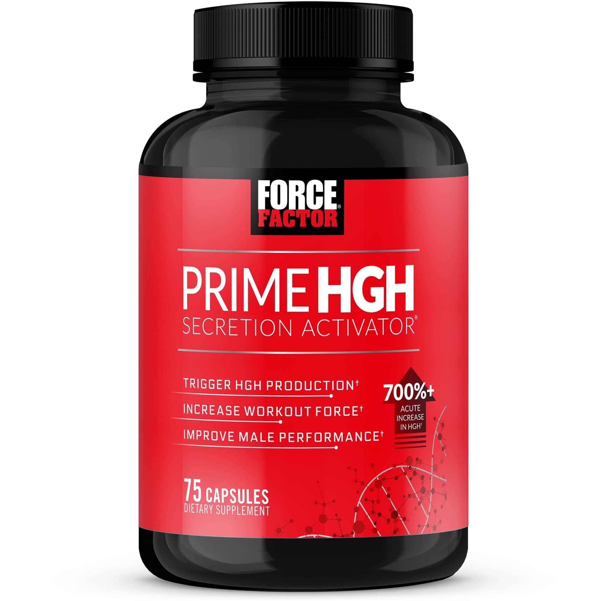 Prime HGH Secretion Activator, HGH Supplement for Men with Clinically Studied AlphaSize to Help Trigger HGH Production, Increase Workout Force, and Improve Performance, 75 Capsules