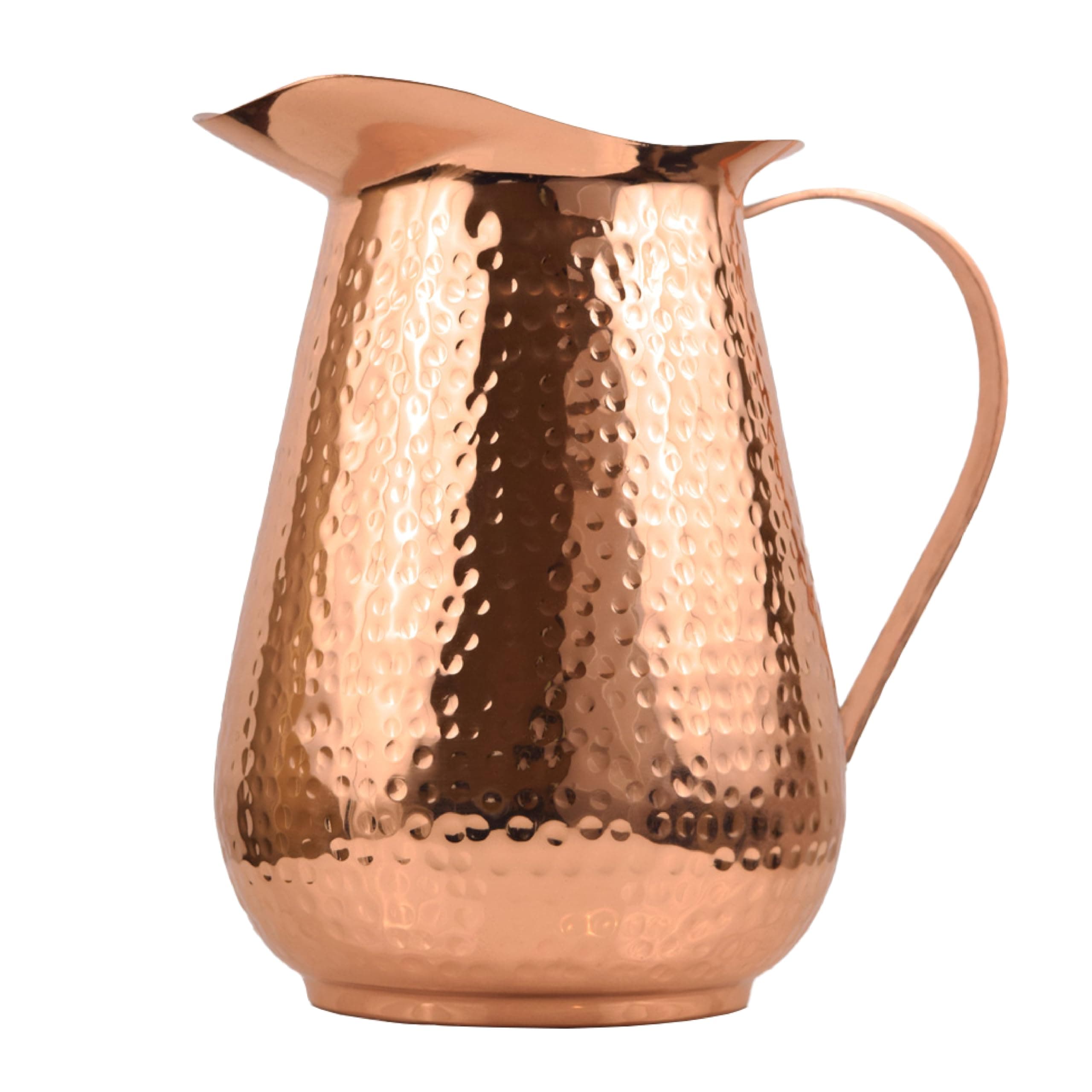 Artisan's Anvil Hammered Copper Pitcher w/Handle, 100% Copper, Heavy Duty, Handmade, 70 fl. Oz., Best for Water, Ayurveda, Moscow Mules, Cocktails